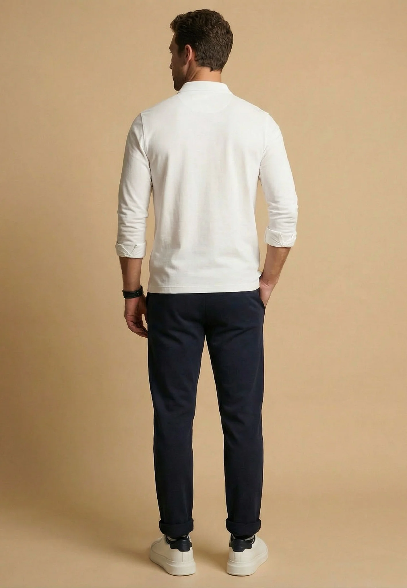 Langarm-Poloshirt aus Baumwolle mit Reißverschluss - Image 3