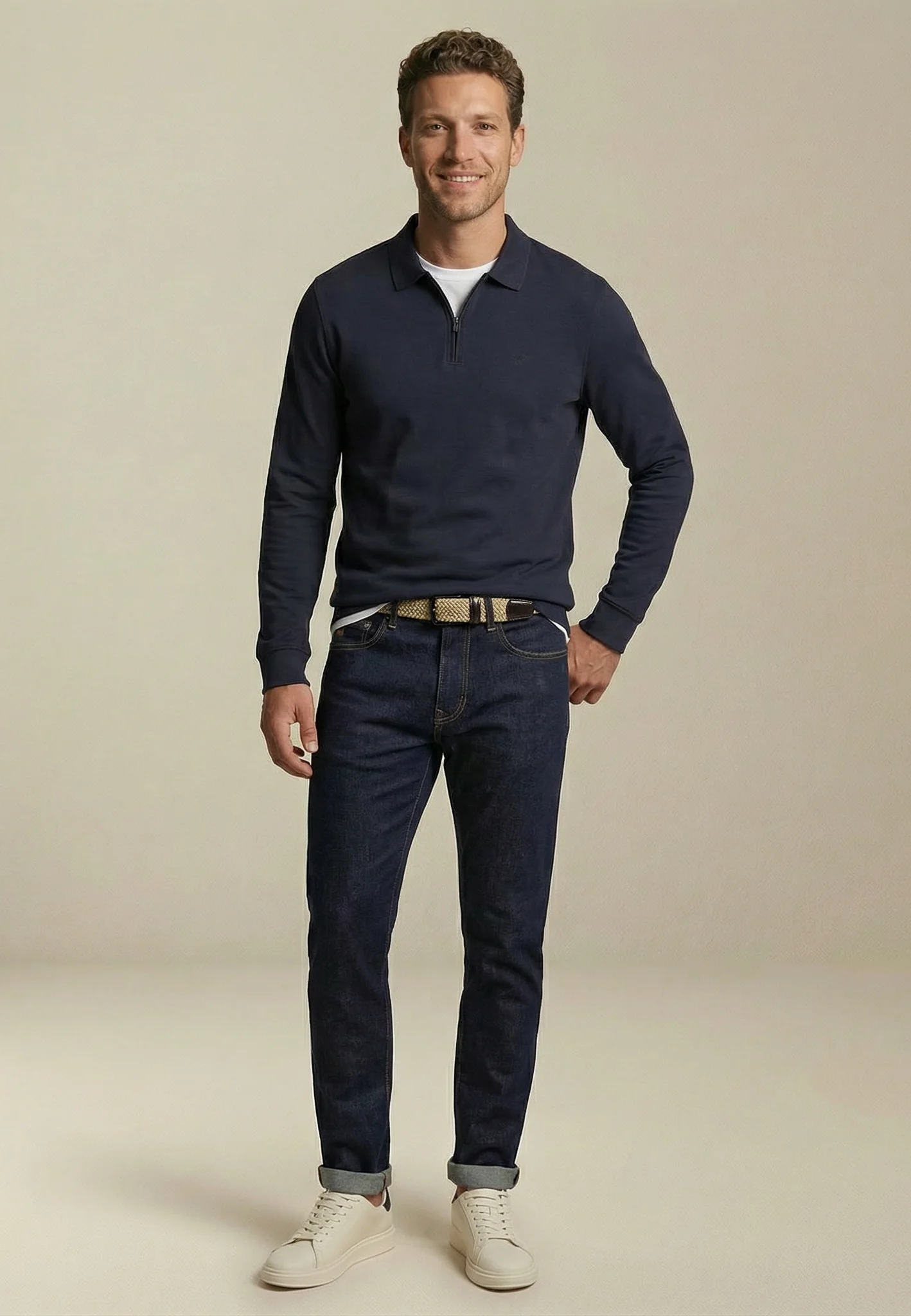 Langarm-Poloshirt aus Baumwolle mit Reißverschluss - Image 8