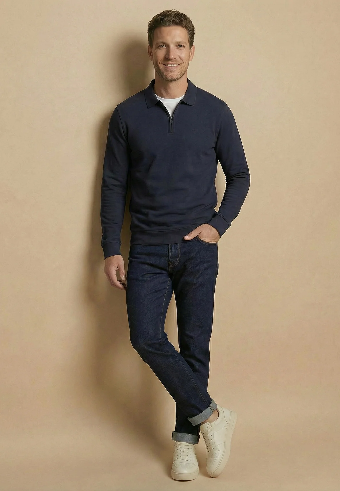 Langarm-Poloshirt aus Baumwolle mit Reißverschluss - Image 9