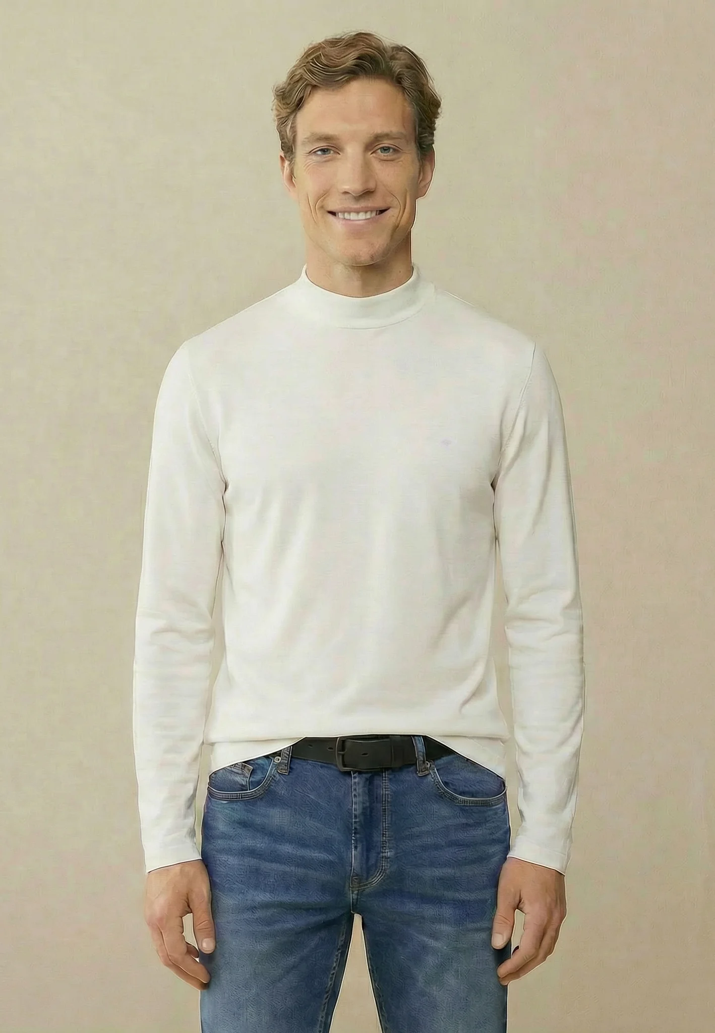 Langarmshirt aus Baumwolle mit Stehkragen - Image 11