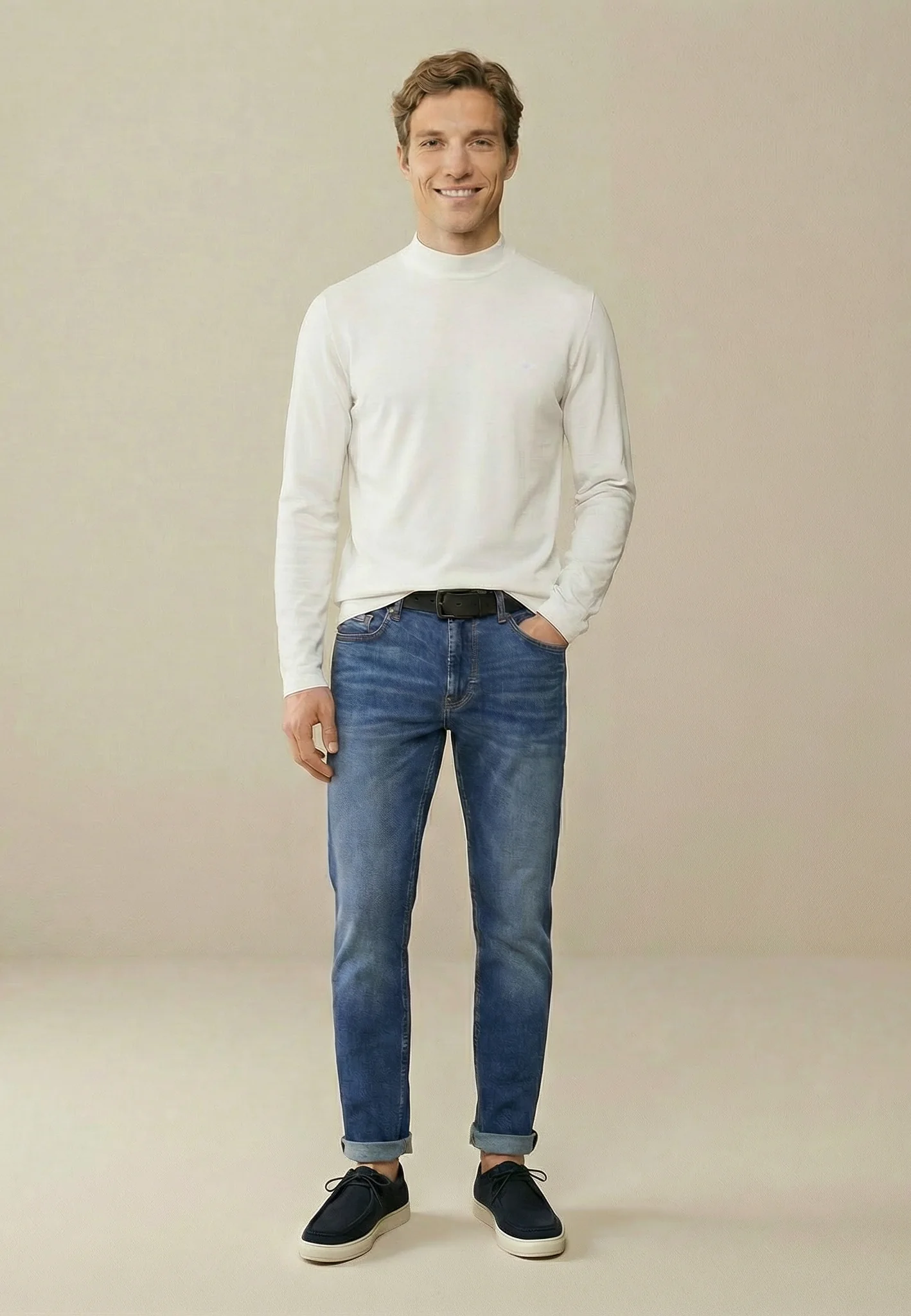 Langarmshirt aus Baumwolle mit Stehkragen - Image 12