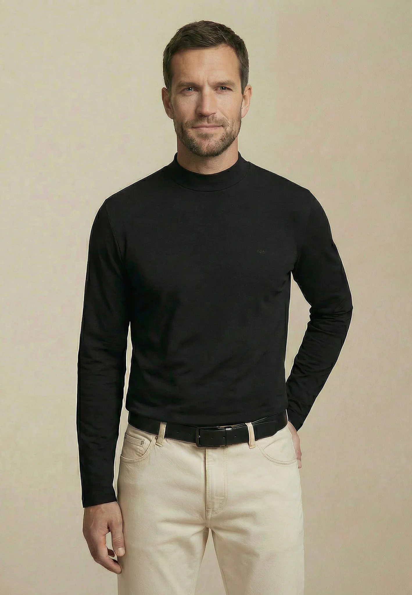 Langarmshirt aus Baumwolle mit Stehkragen - Image 16