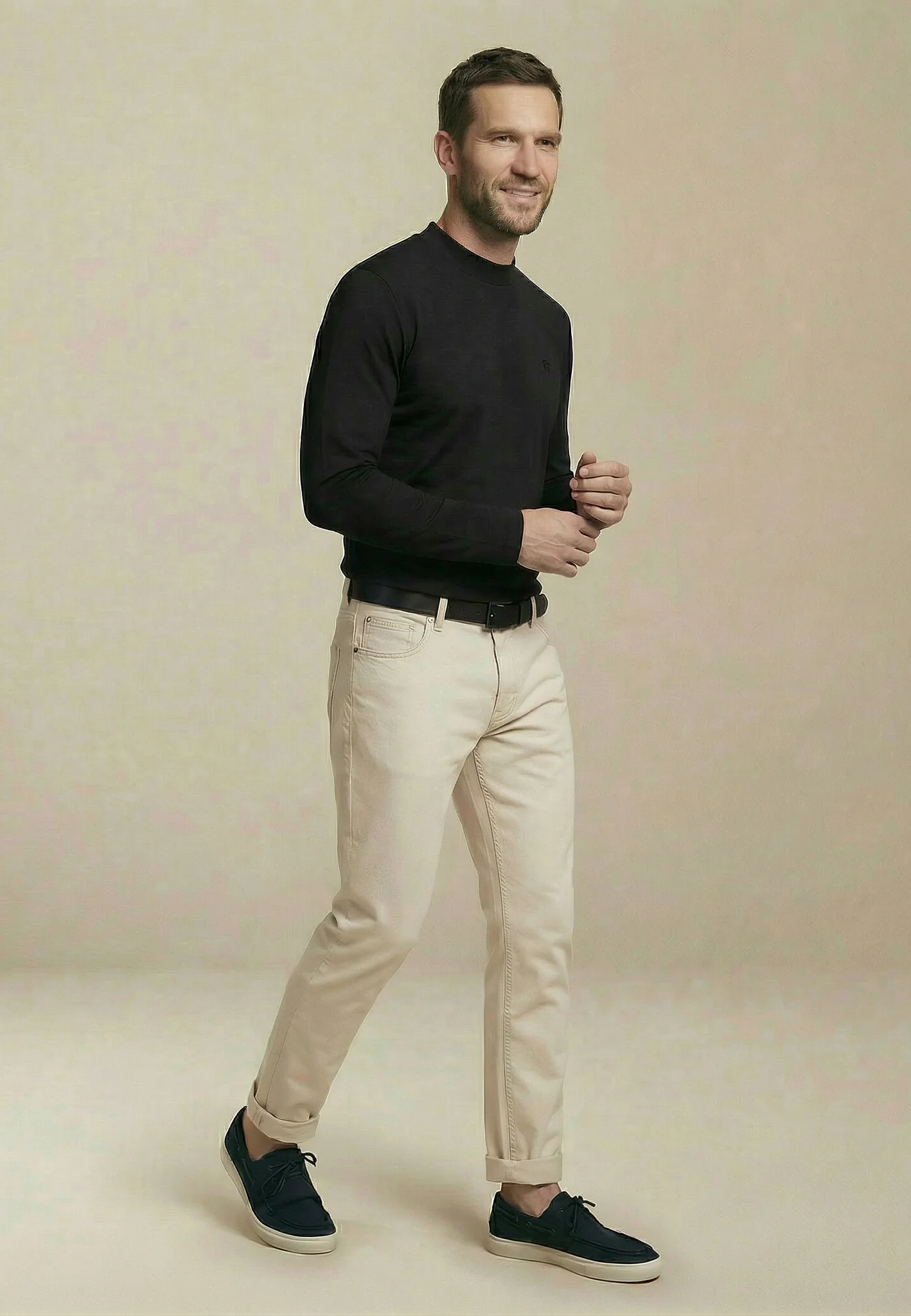 Langarmshirt aus Baumwolle mit Stehkragen - Image 18