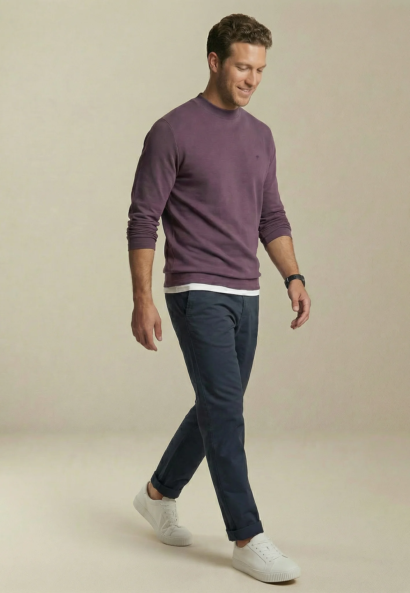 Langarmshirt aus Baumwolle mit Stehkragen - Image 3