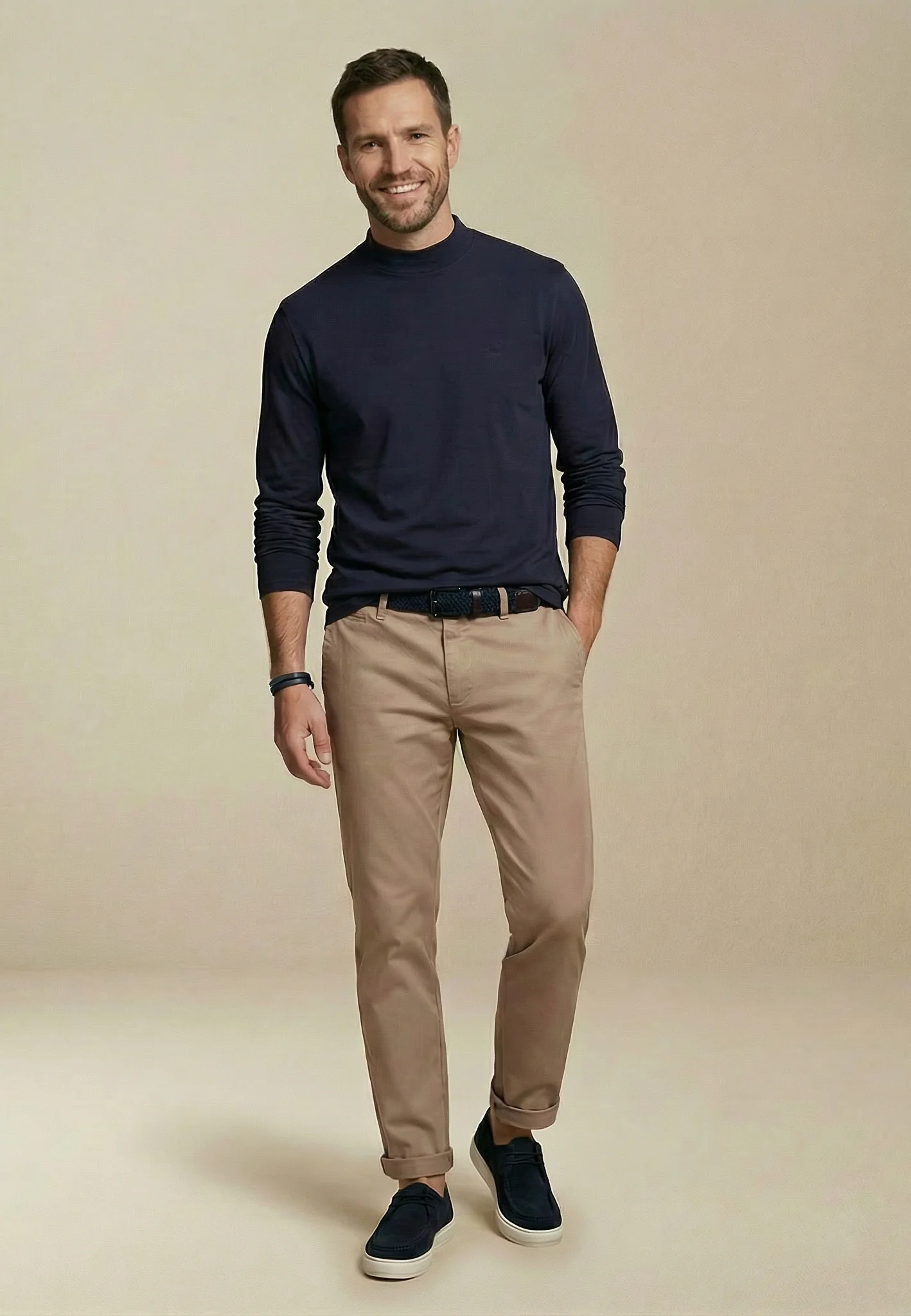 Langarmshirt aus Baumwolle mit Stehkragen - Image 7