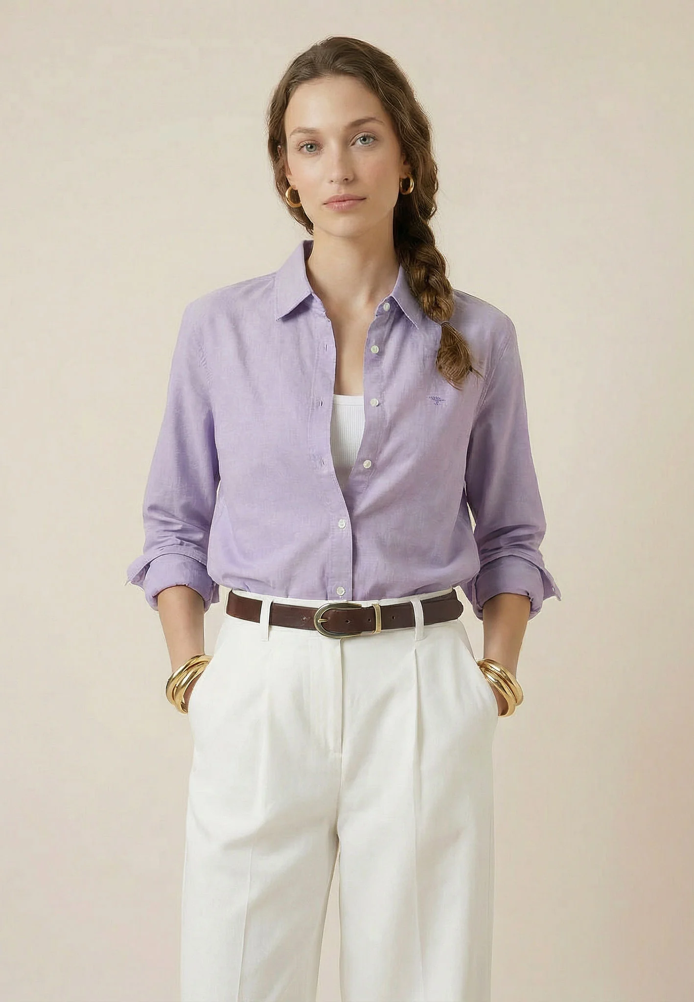 Oxfordbluse aus Baumwolle mit klassischem Hemdkragen - Image 13