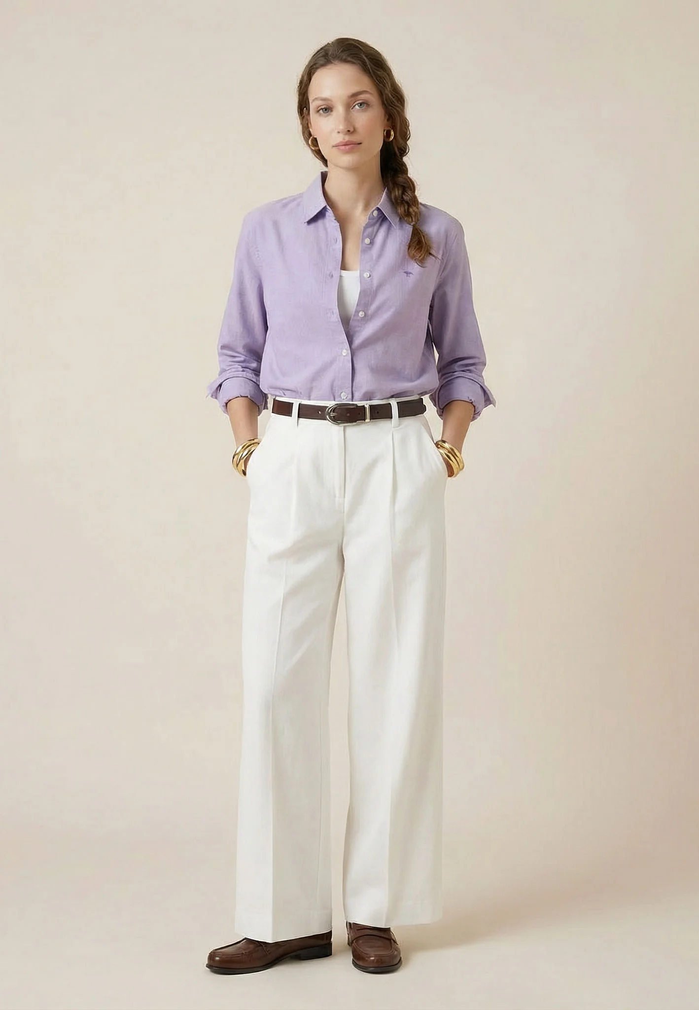 Oxfordbluse aus Baumwolle mit klassischem Hemdkragen - Image 14