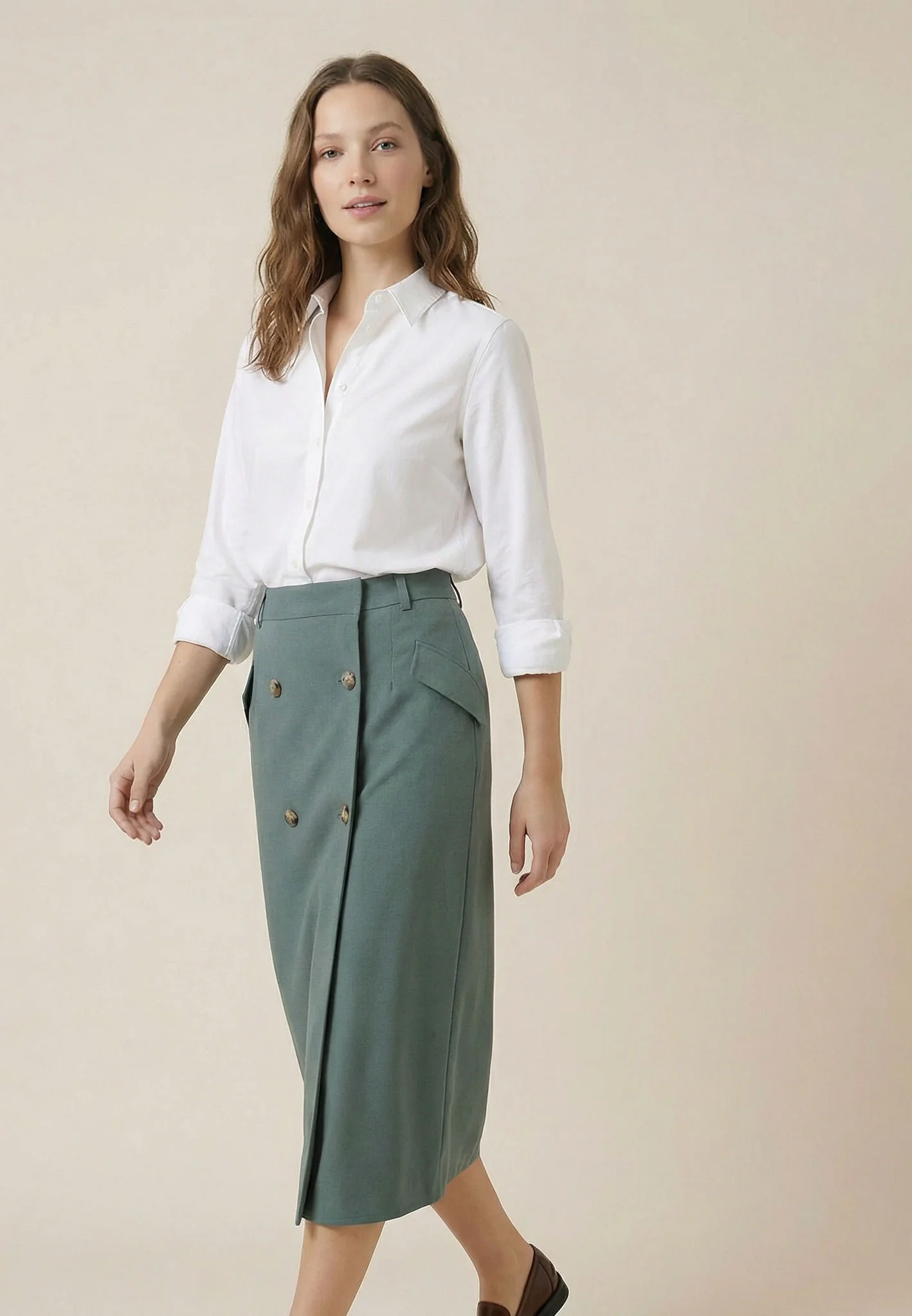 Oxfordbluse aus Baumwolle mit klassischem Hemdkragen - Image 4