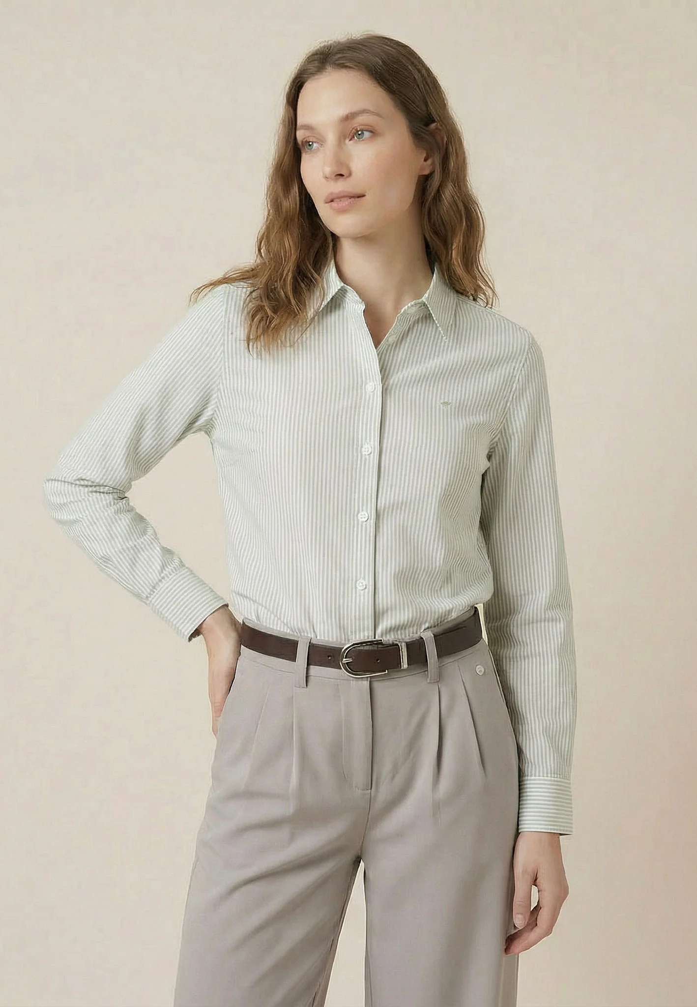 Oxfordbluse aus Baumwolle mit Streifenmuster - Image 6