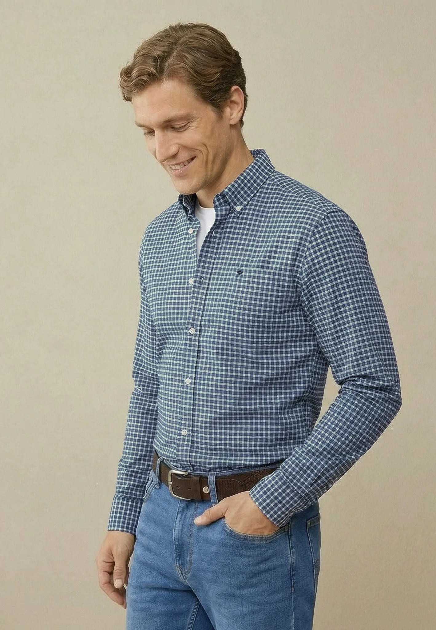 Oxfordhemd aus Baumwolle mit Button-Down-Kragen und Karomuster - Image 7