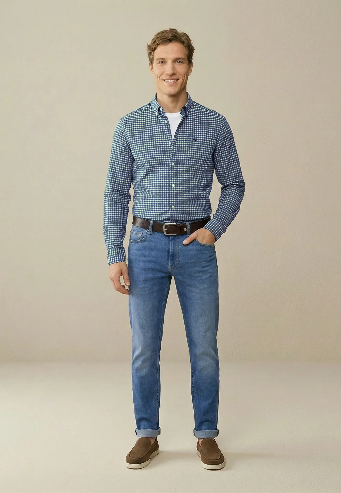 Oxfordhemd aus Baumwolle mit Button-Down-Kragen und Karomuster - Image 8