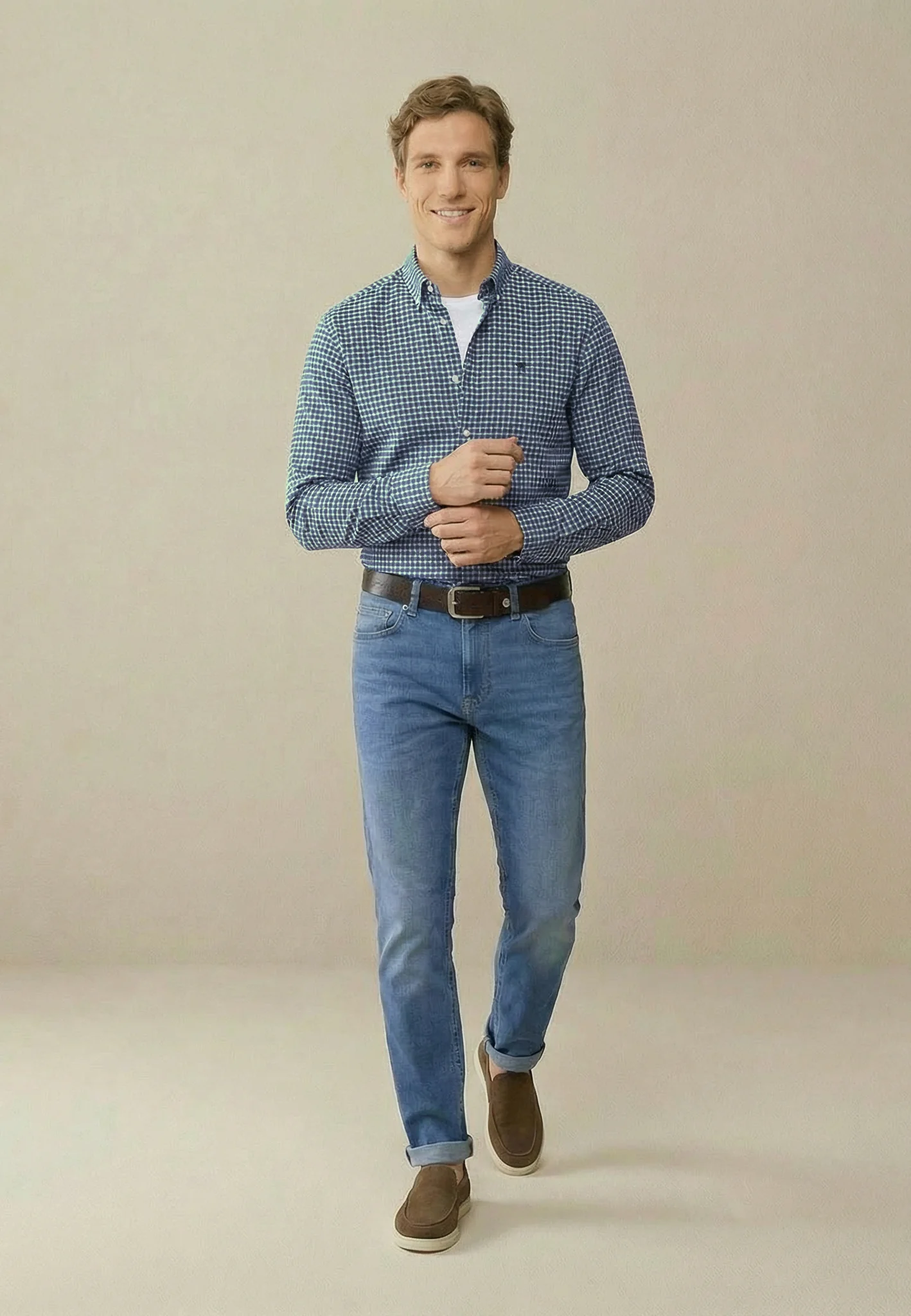 Oxfordhemd aus Baumwolle mit Button-Down-Kragen und Karomuster - Image 9