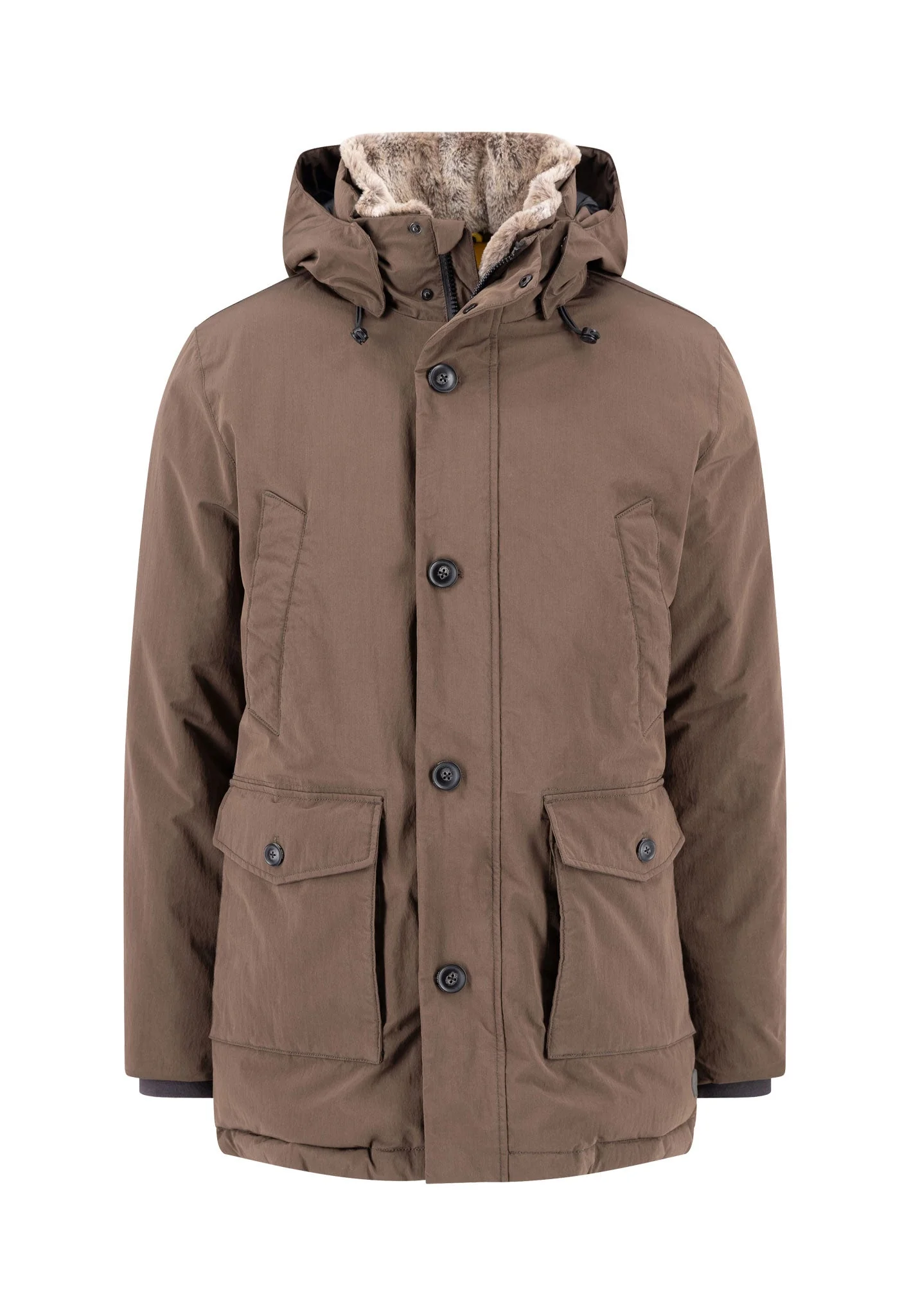 Parka aus Materialmix mit Kapuze und Teddyfutter - Image 5