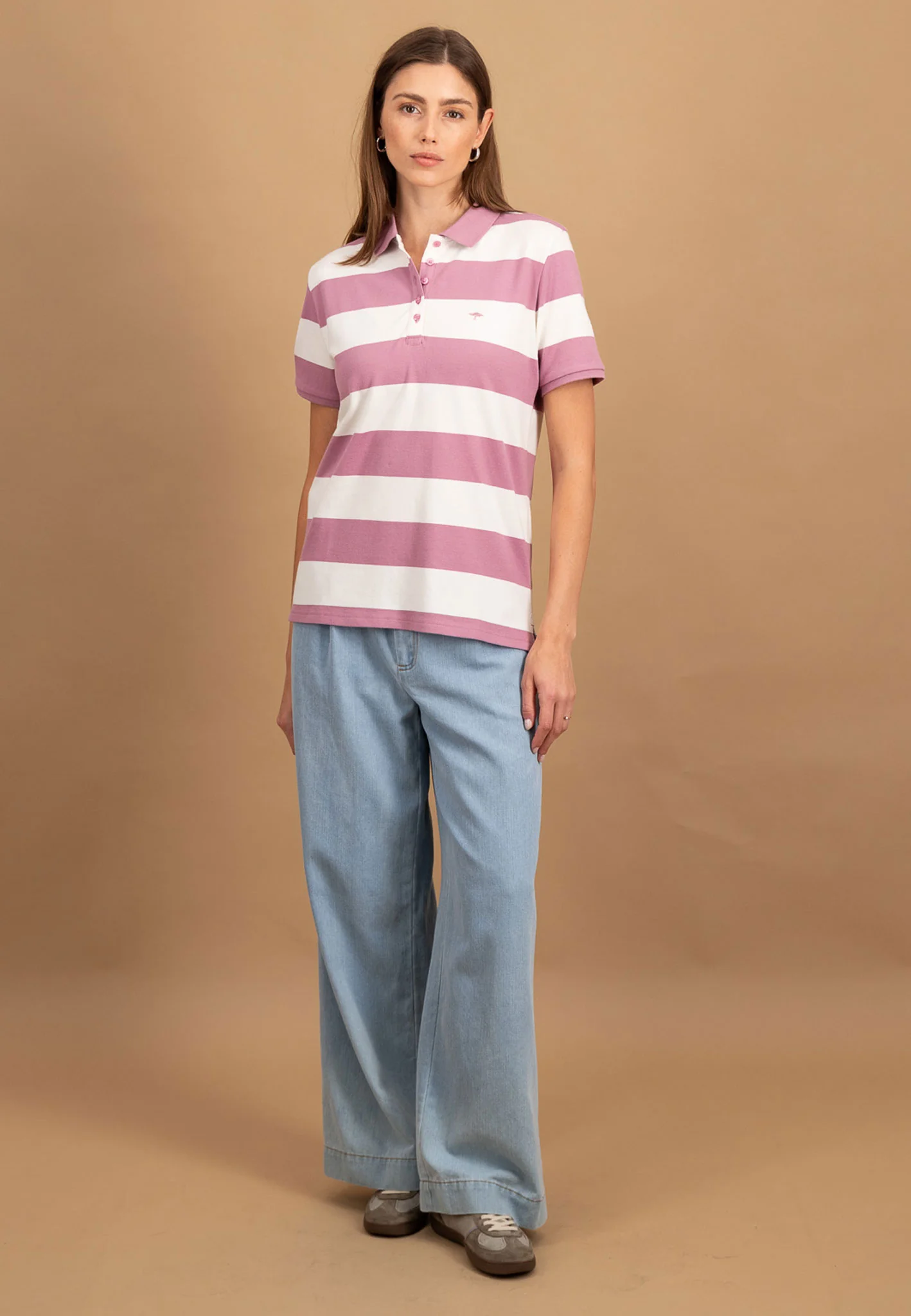 Poloshirt aus Baumwoll-Stretch mit Streifenmuster und Knopfleiste - Image 4