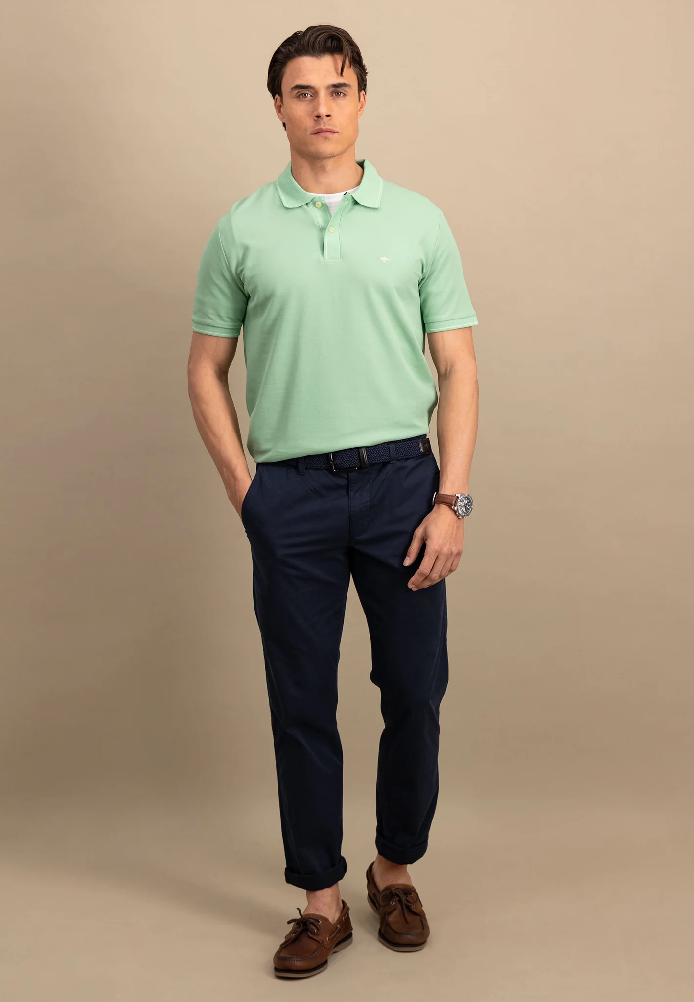 Poloshirt aus Baumwolle mit dezentem Kragendetail - Image 44