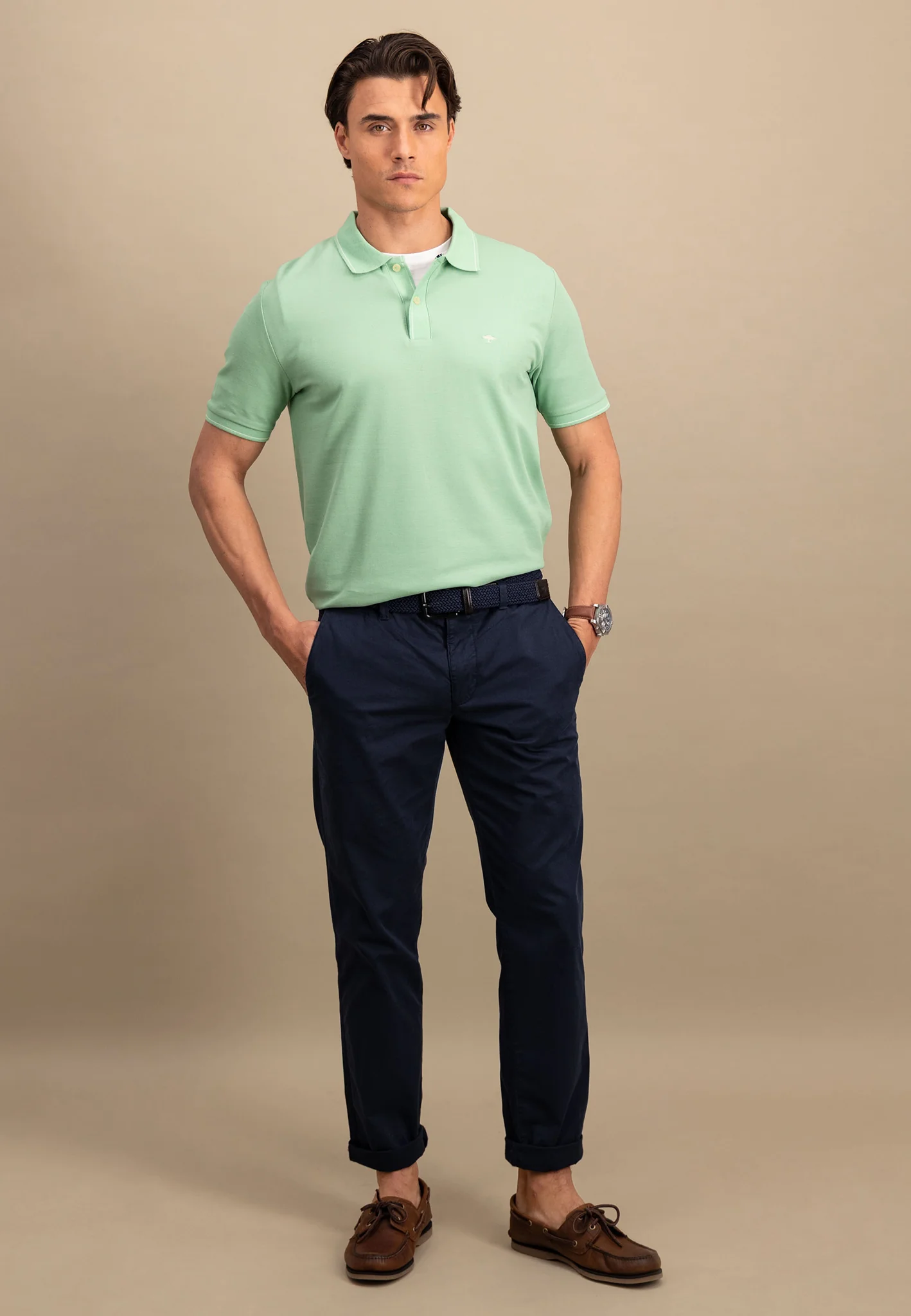 Poloshirt aus Baumwolle mit dezentem Kragendetail - Image 46