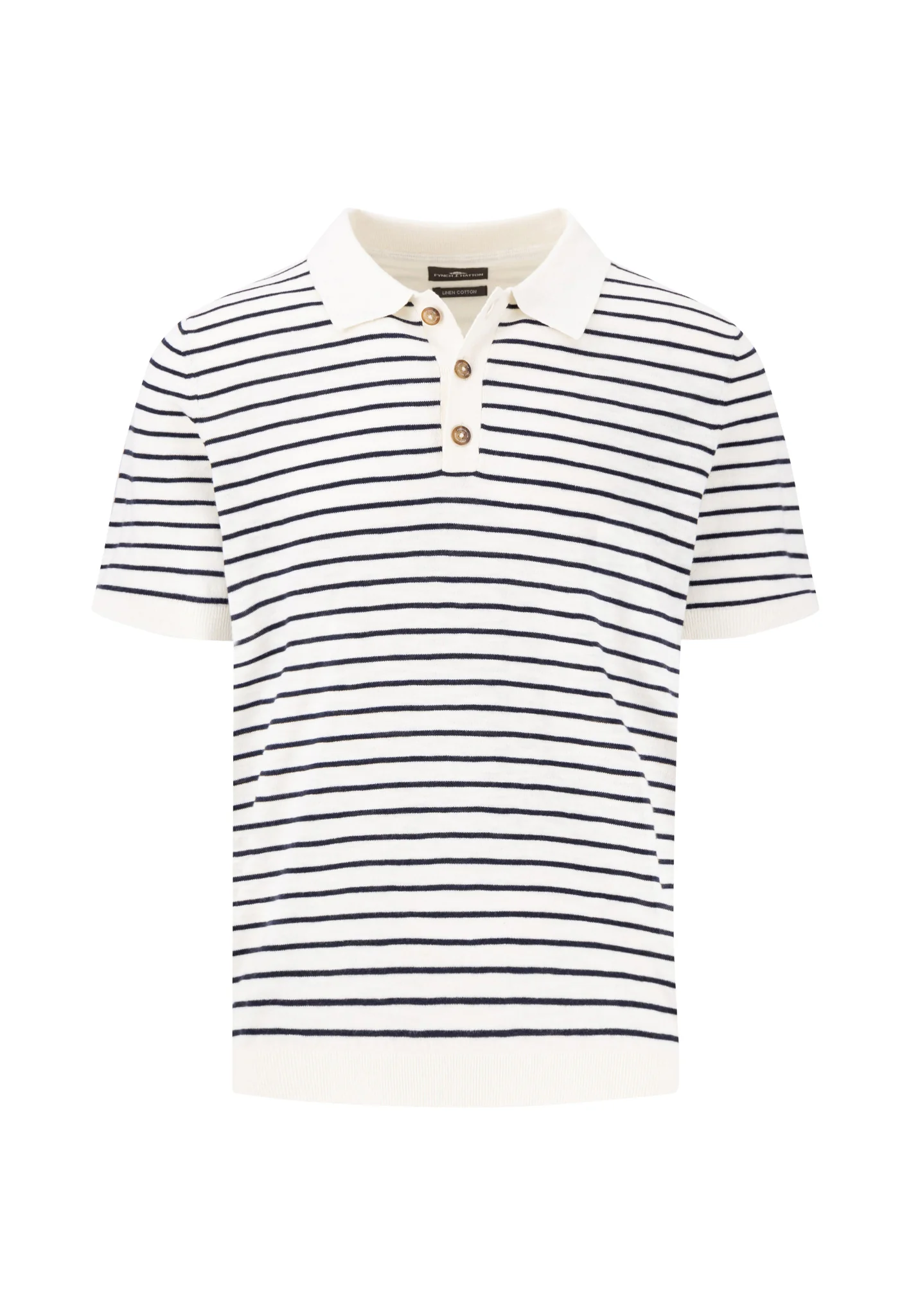 Poloshirt aus Baumwoll-Leinen-Mix mit Streifenoptik - Image 11