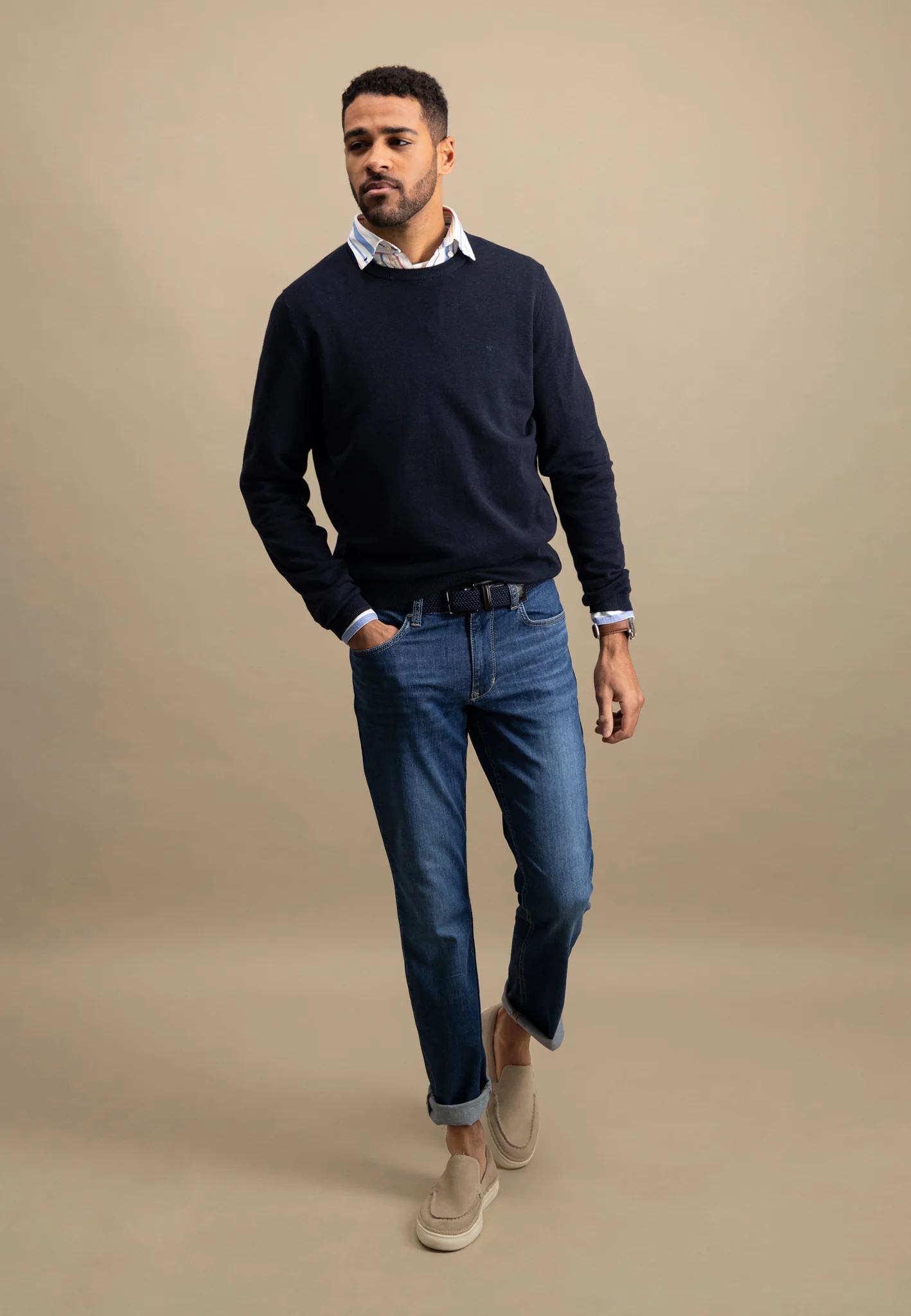 Pullover aus Baumwolle mit Rundhalsausschnitt - AIR COTTON - Image 38