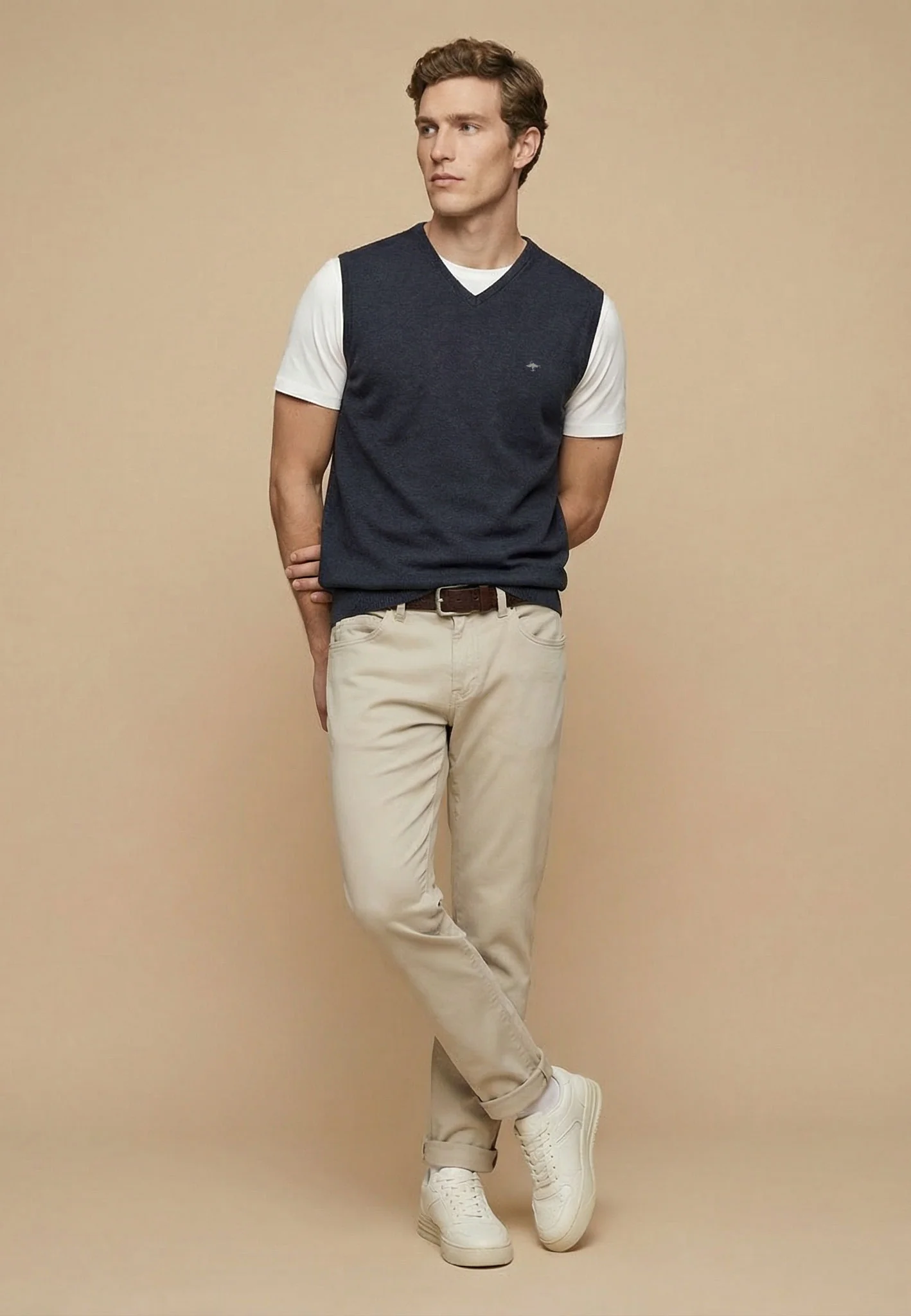 Pullunder aus Baumwolle mit V-Ausschnitt – Superfine - Image 13