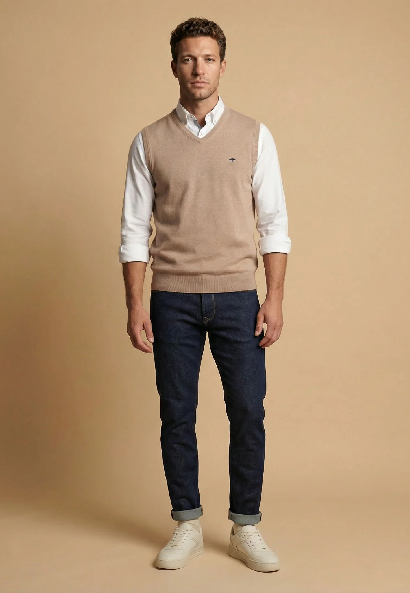 Pullunder aus Baumwolle mit V-Ausschnitt – Superfine - Image 19