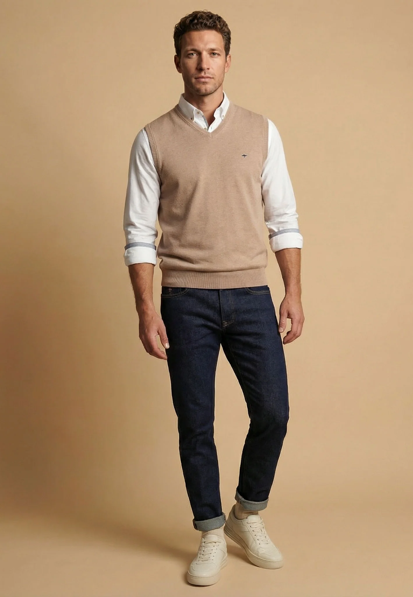 Pullunder aus Baumwolle mit V-Ausschnitt – Superfine - Image 21