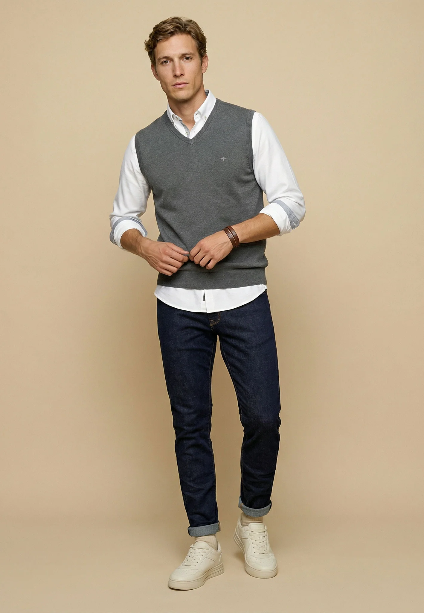 Pullunder aus Baumwolle mit V-Ausschnitt – Superfine - Image 27