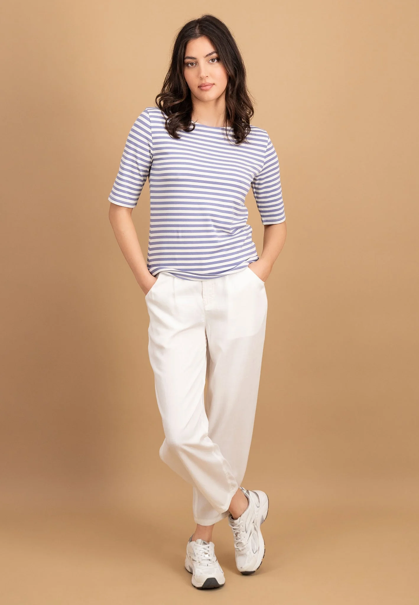 Shirt aus Baumwoll-Stretch mit Streifenmuster und 3/4-Arm - Image 12