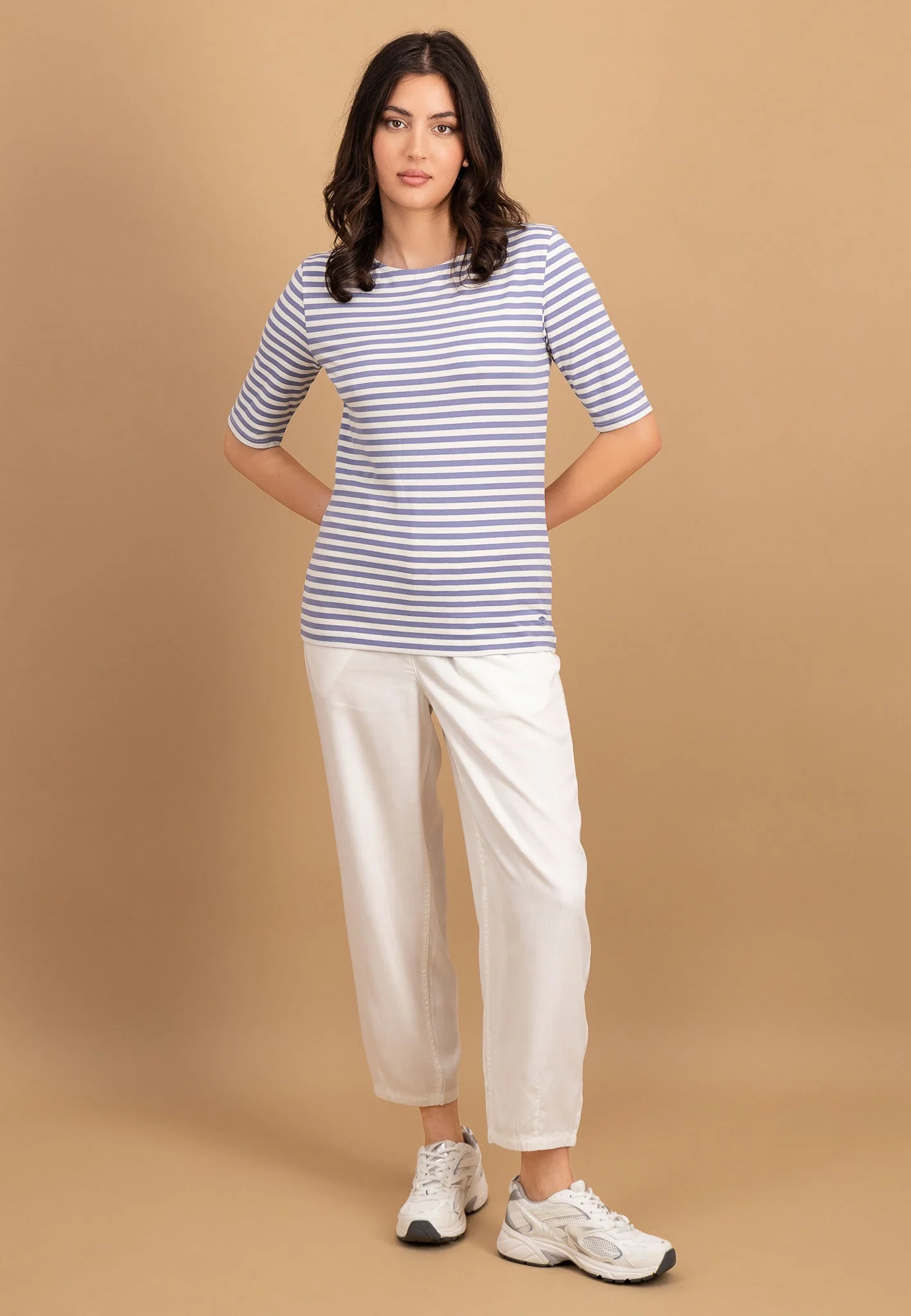 Shirt aus Baumwoll-Stretch mit Streifenmuster und 3/4-Arm - Image 13