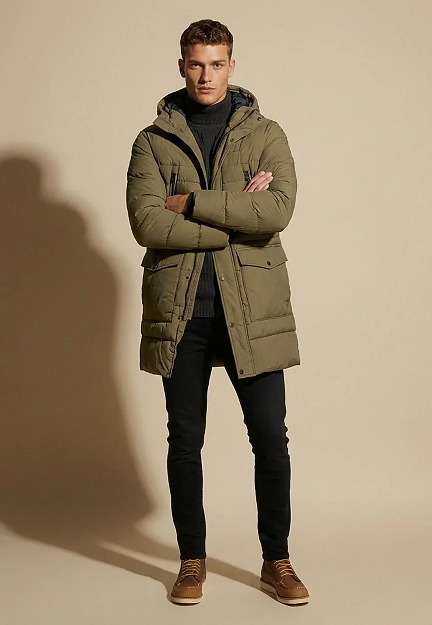 Steppmantel mit Kapuze und aufgesetzten Taschen - Image 3