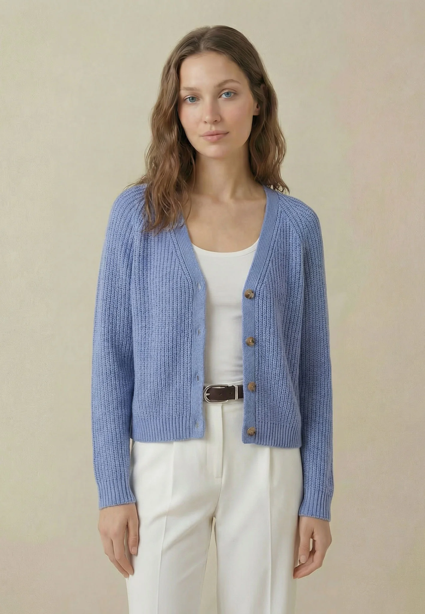 Strick-Cardigan aus Baumwolle mit V-Ausschnitt und Knopfleiste - Image 11