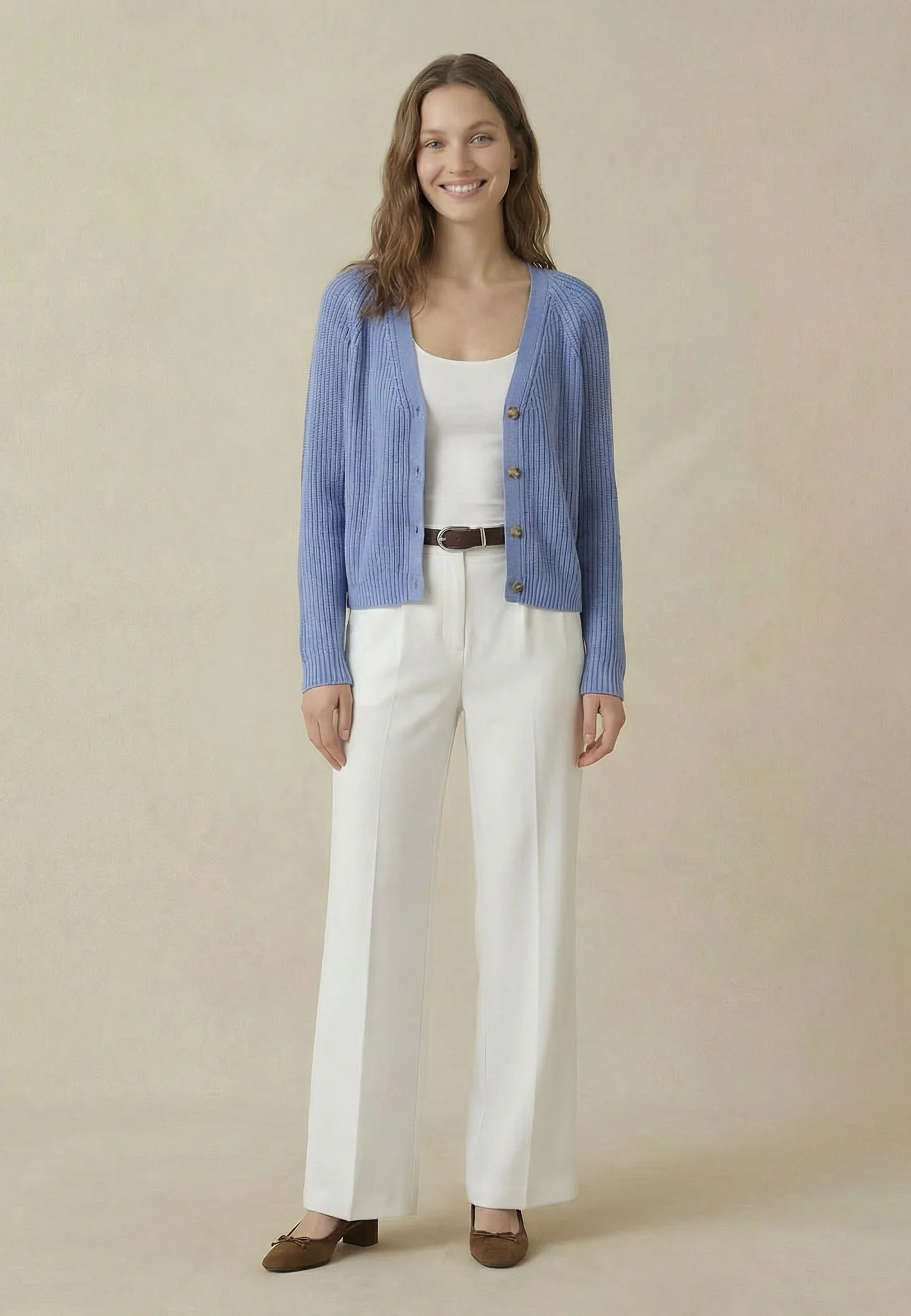 Strick-Cardigan aus Baumwolle mit V-Ausschnitt und Knopfleiste - Image 12