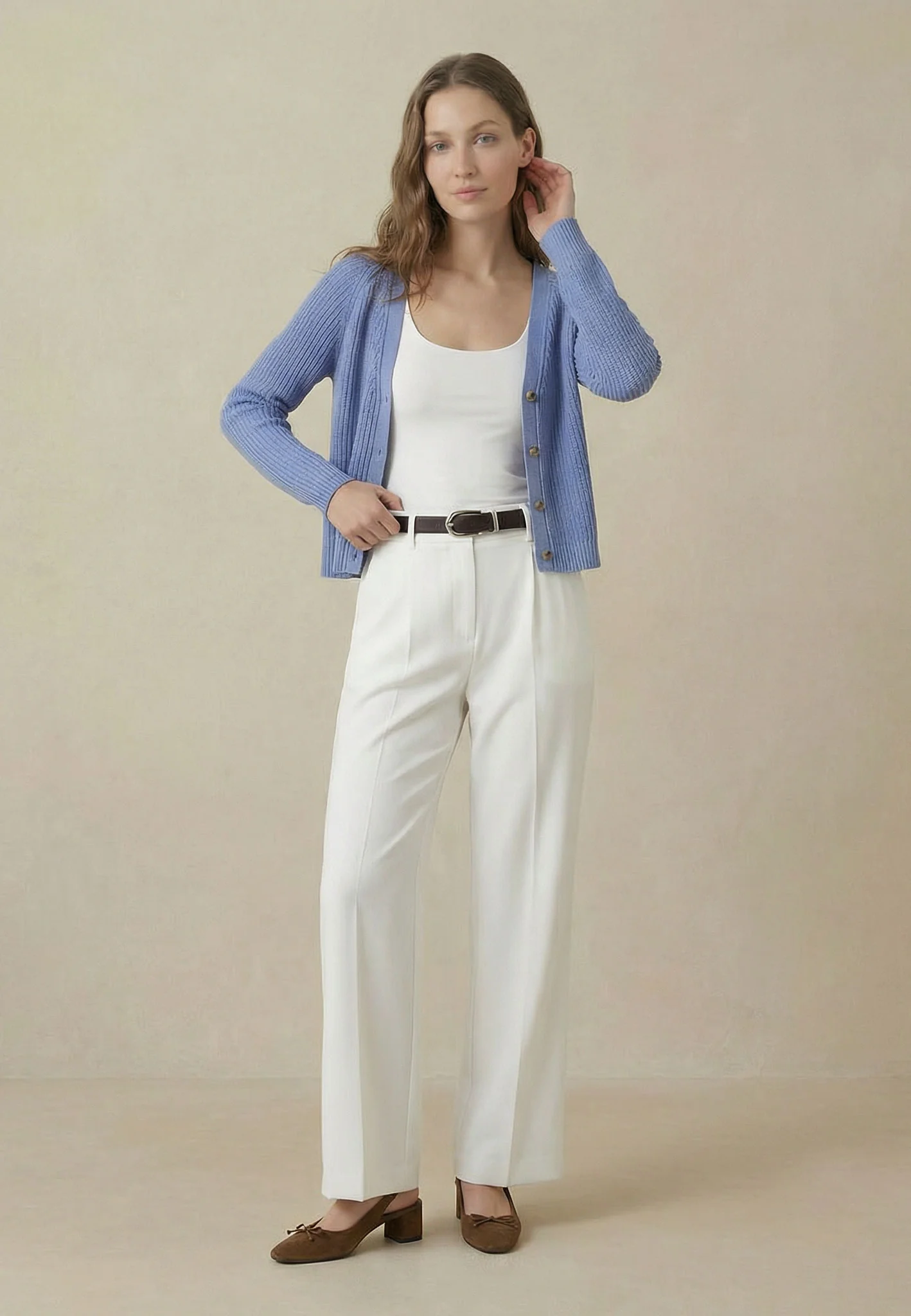 Strick-Cardigan aus Baumwolle mit V-Ausschnitt und Knopfleiste - Image 13