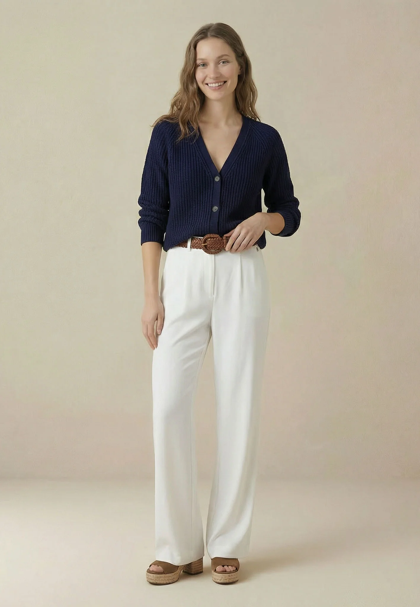 Strick-Cardigan aus Baumwolle mit V-Ausschnitt und Knopfleiste - Image 18