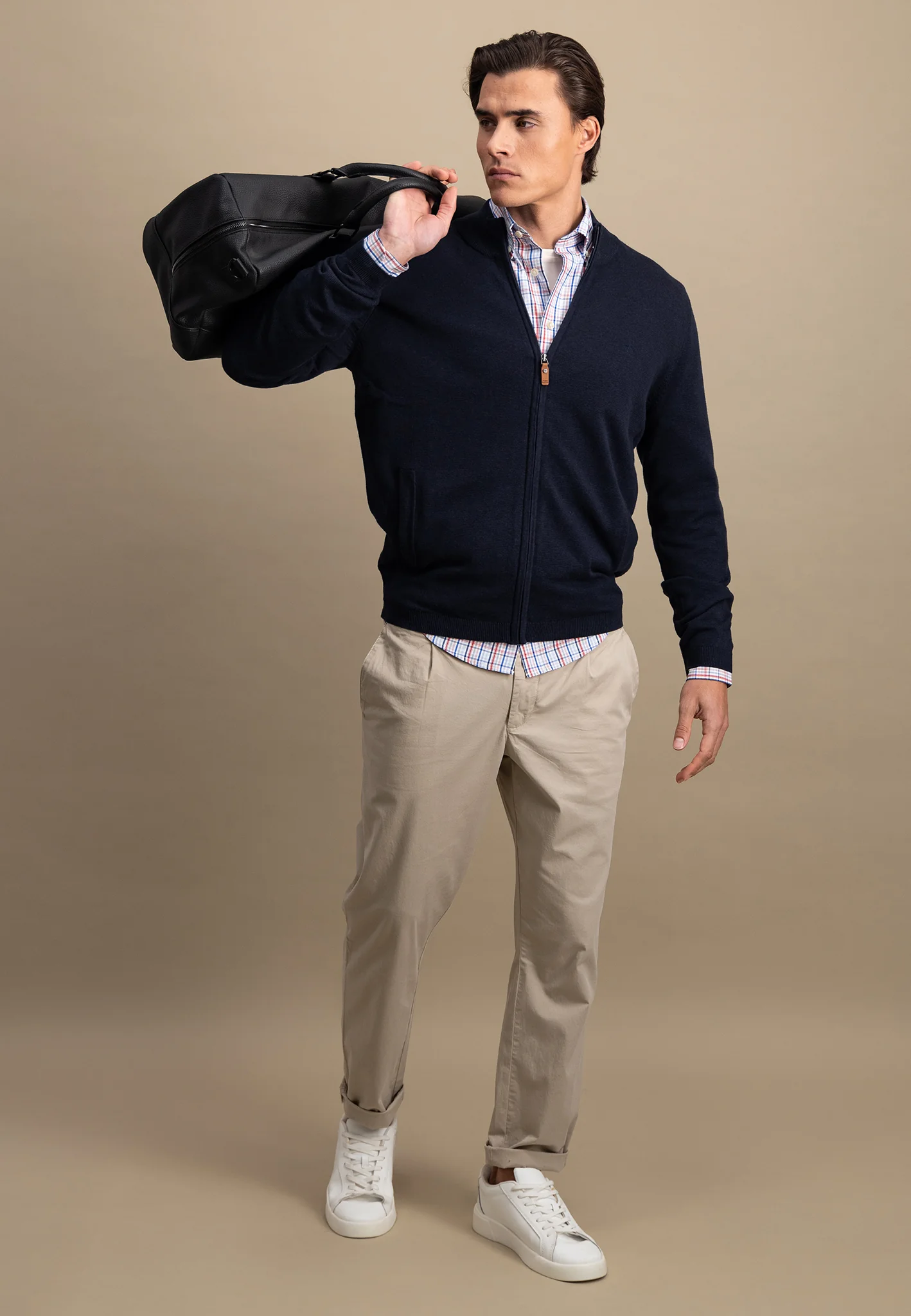 Strickjacke aus Baumwolle mit Stehkragen - AIR COTTON - Image 10