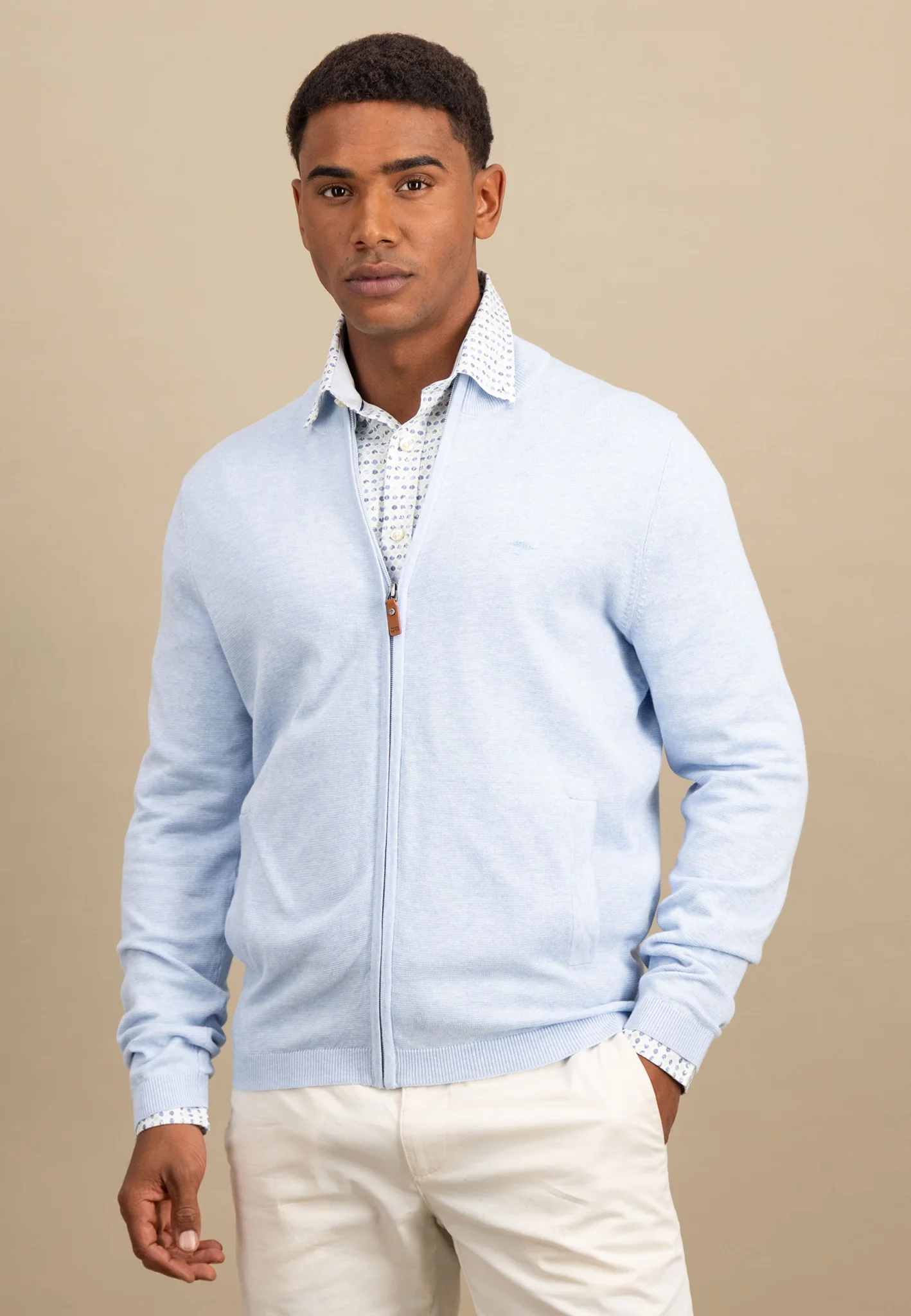 Strickjacke aus Baumwolle mit Stehkragen - AIR COTTON - Image 13