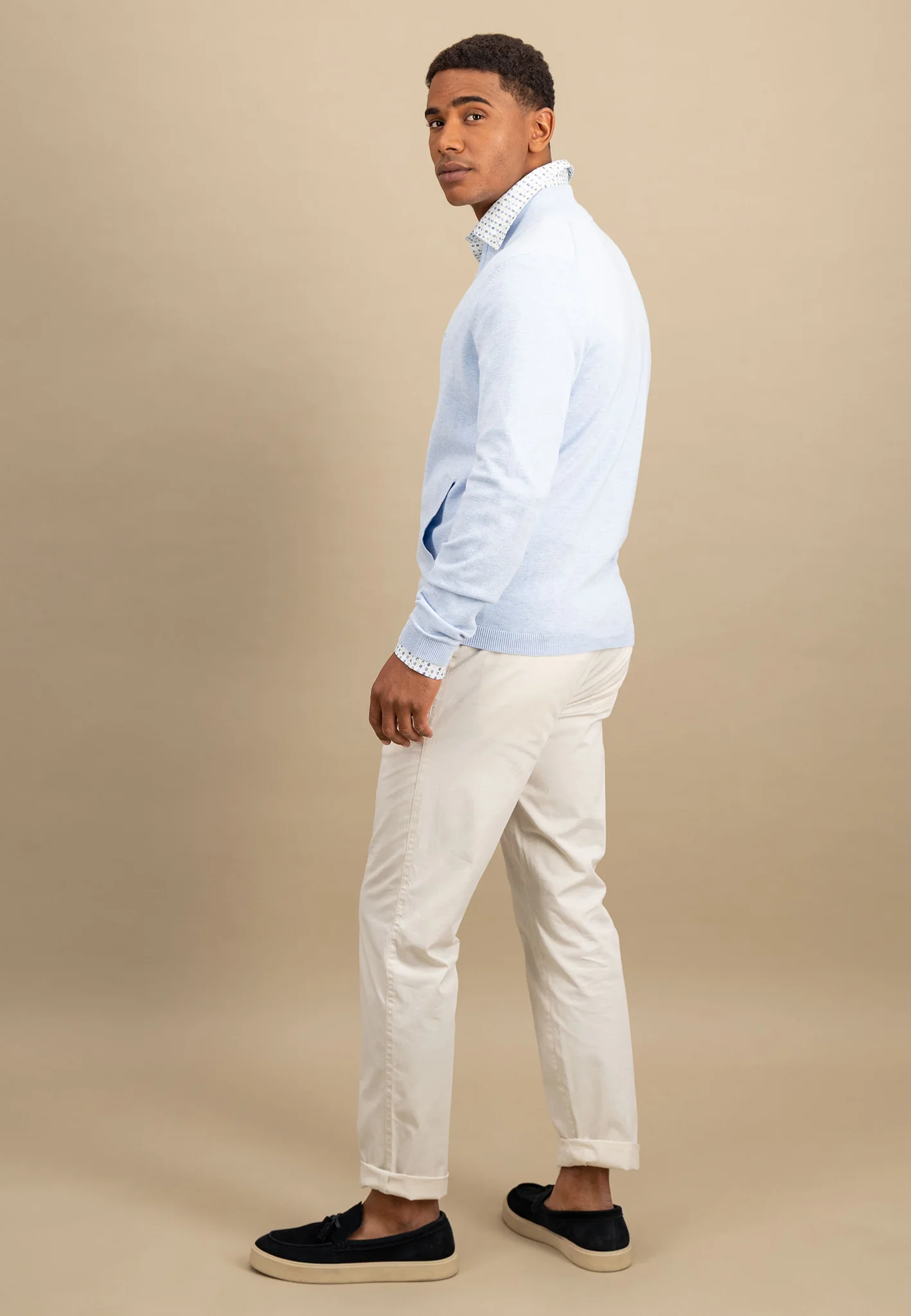 Strickjacke aus Baumwolle mit Stehkragen - AIR COTTON - Image 15