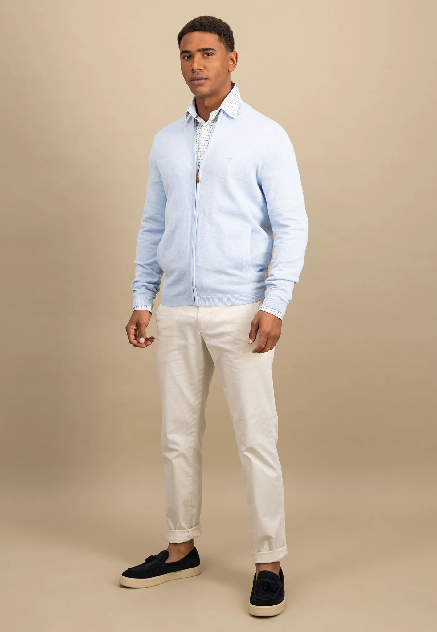 Strickjacke aus Baumwolle mit Stehkragen - AIR COTTON - Image 16