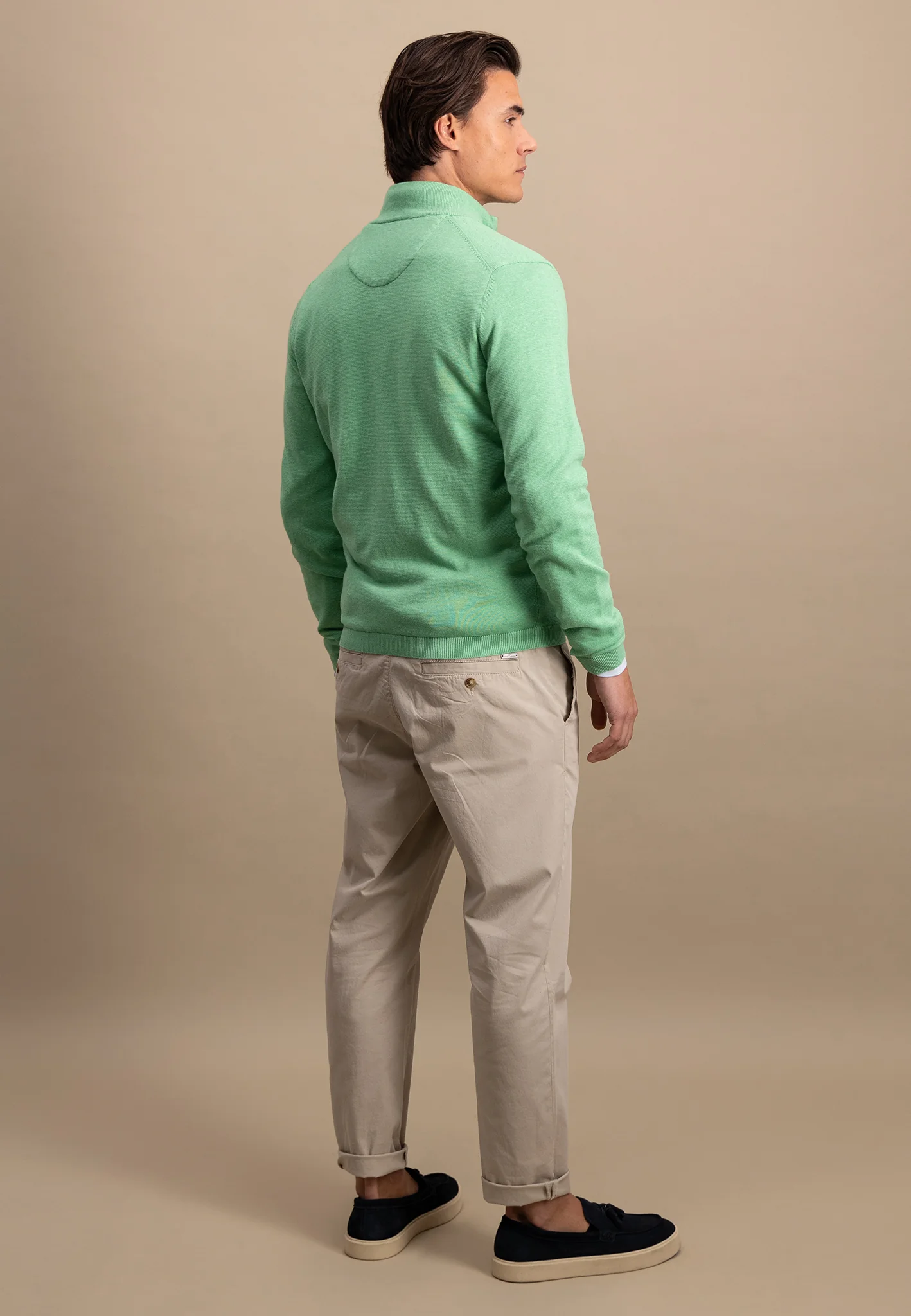 Strickjacke aus Baumwolle mit Stehkragen - AIR COTTON - Image 21