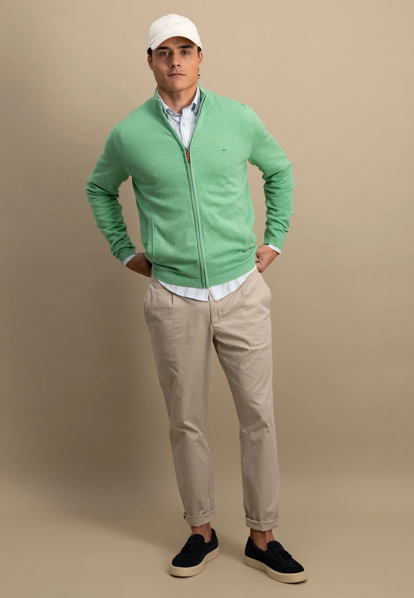 Strickjacke aus Baumwolle mit Stehkragen - AIR COTTON - Image 22