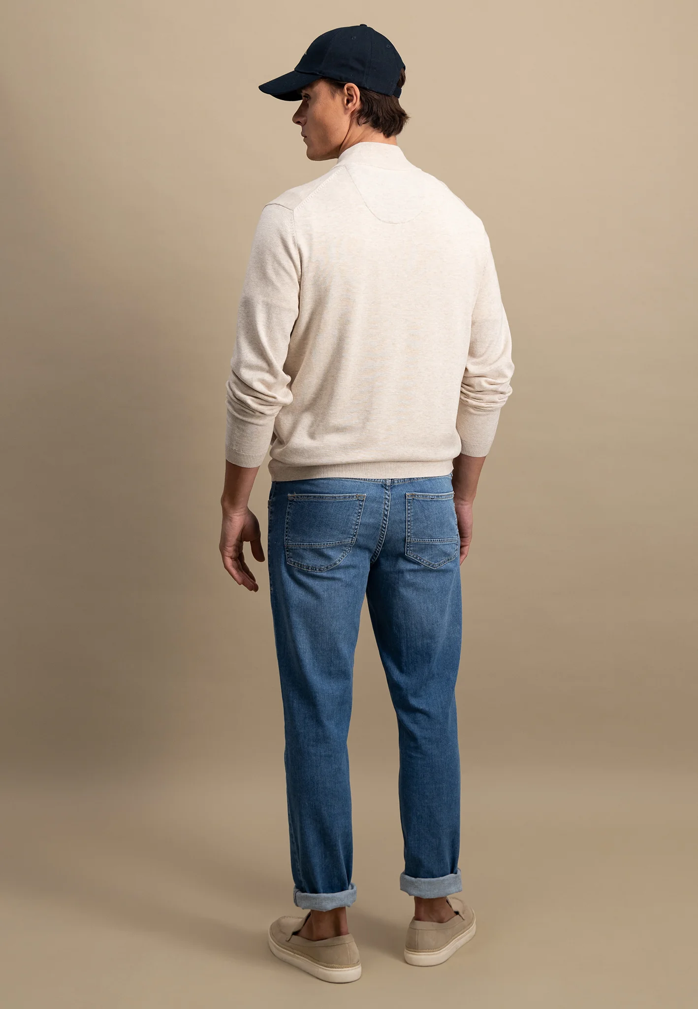 Strickjacke aus Baumwolle mit Stehkragen - AIR COTTON - Image 3