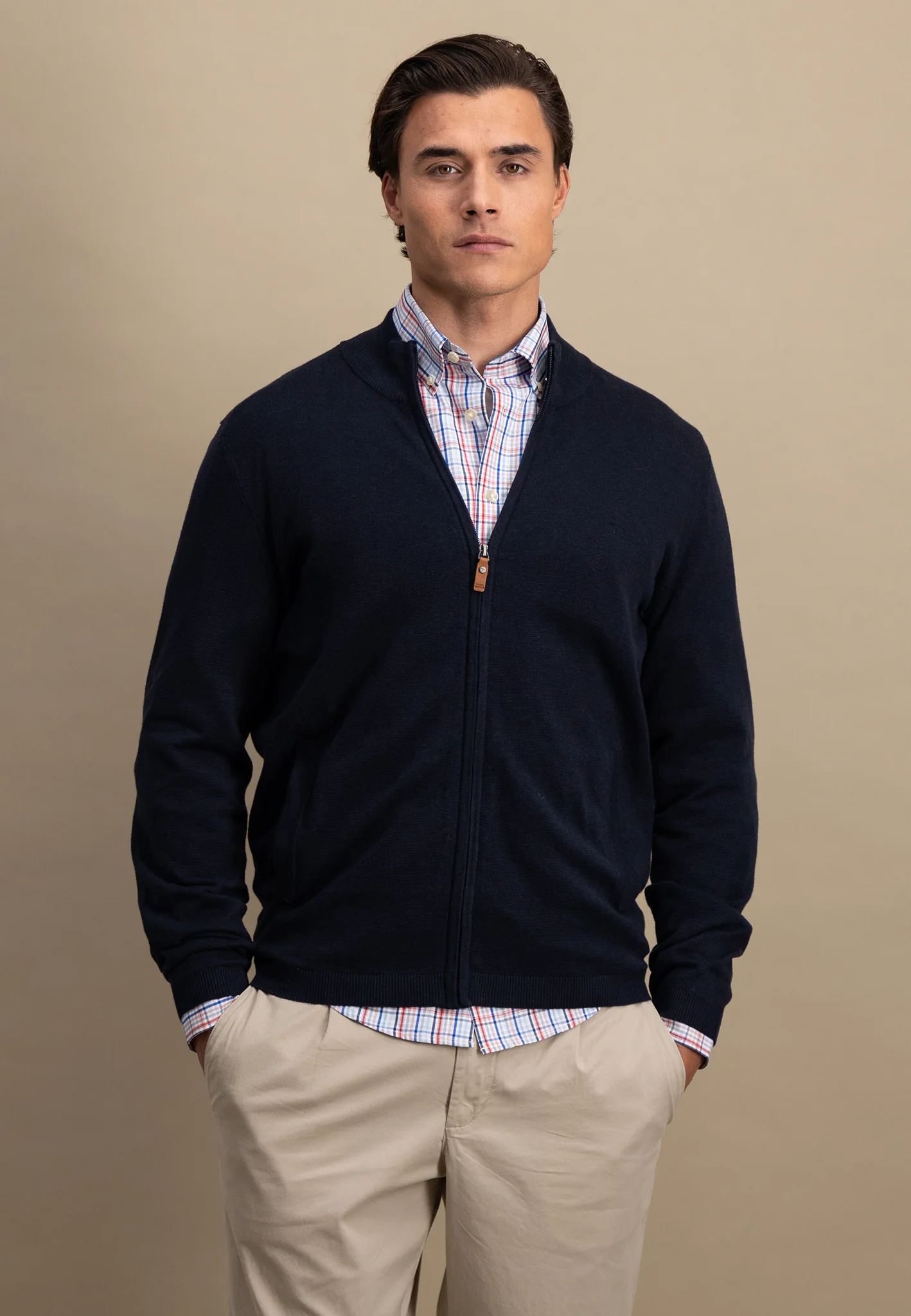 Strickjacke aus Baumwolle mit Stehkragen - AIR COTTON - Image 7