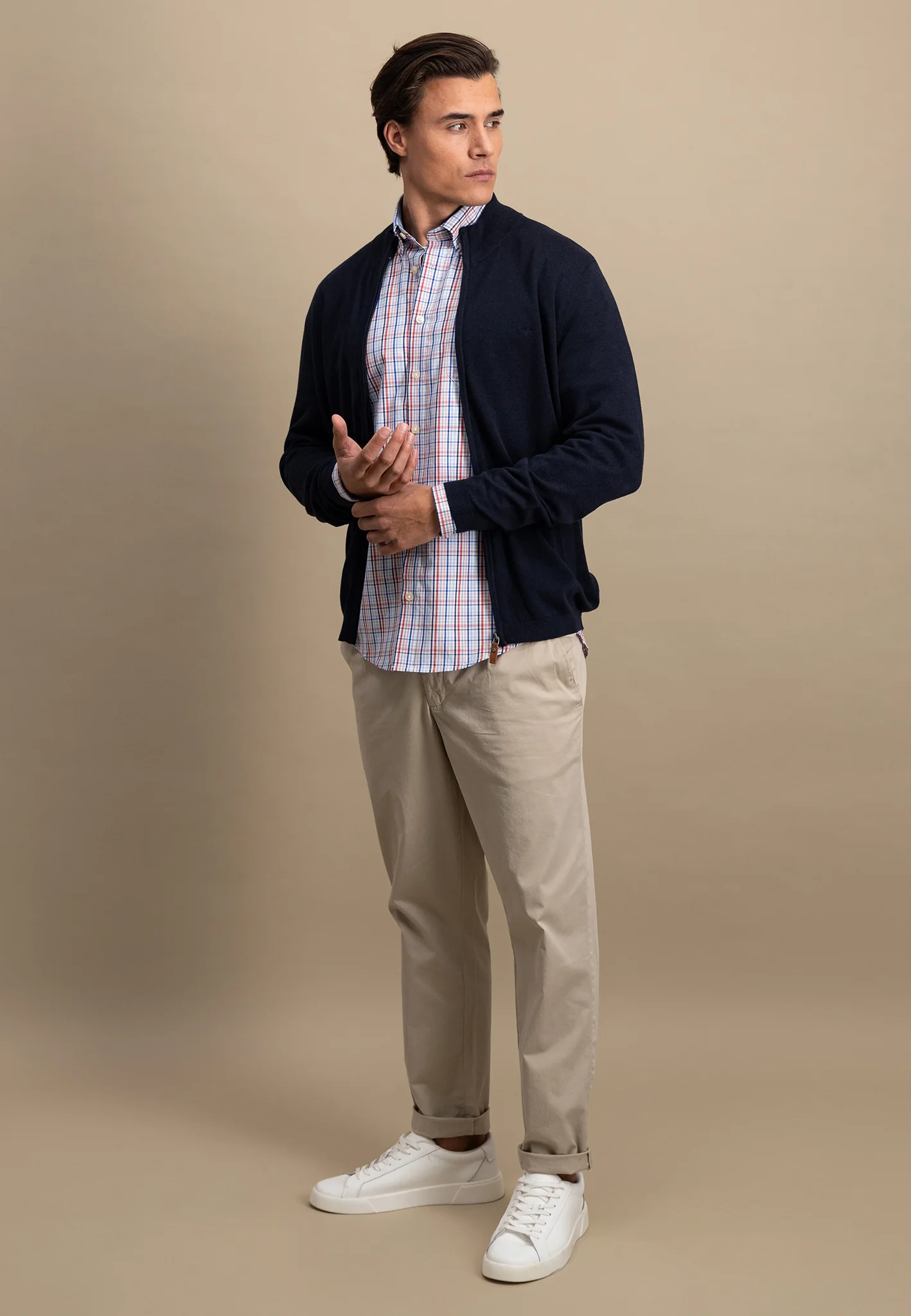 Strickjacke aus Baumwolle mit Stehkragen - AIR COTTON - Image 8