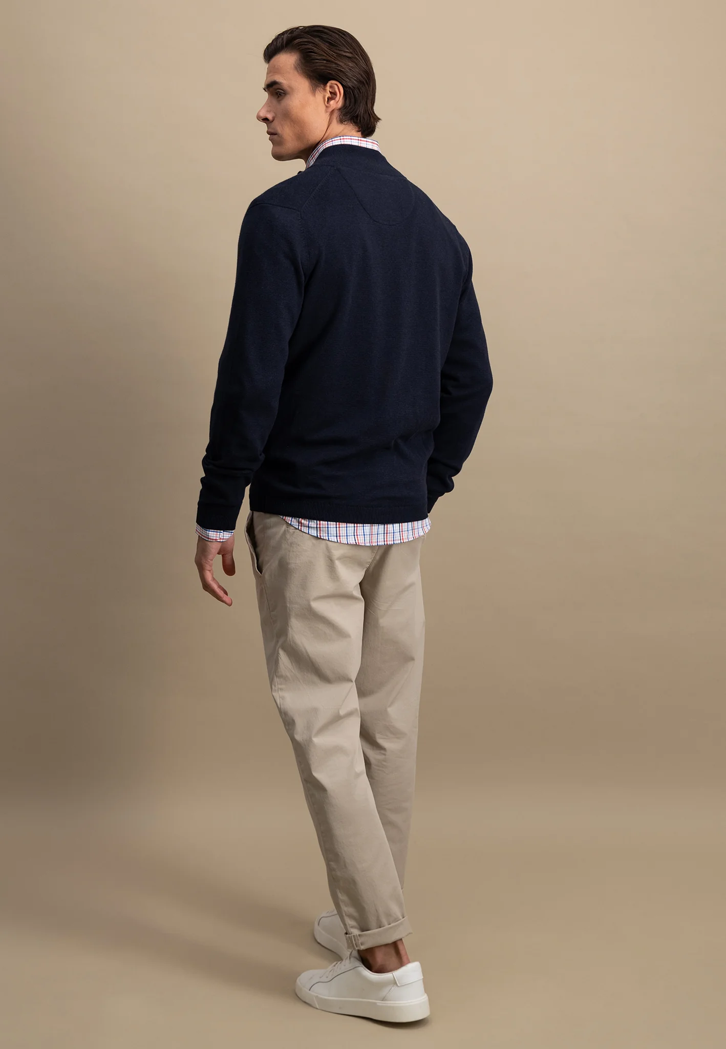 Strickjacke aus Baumwolle mit Stehkragen - AIR COTTON - Image 9