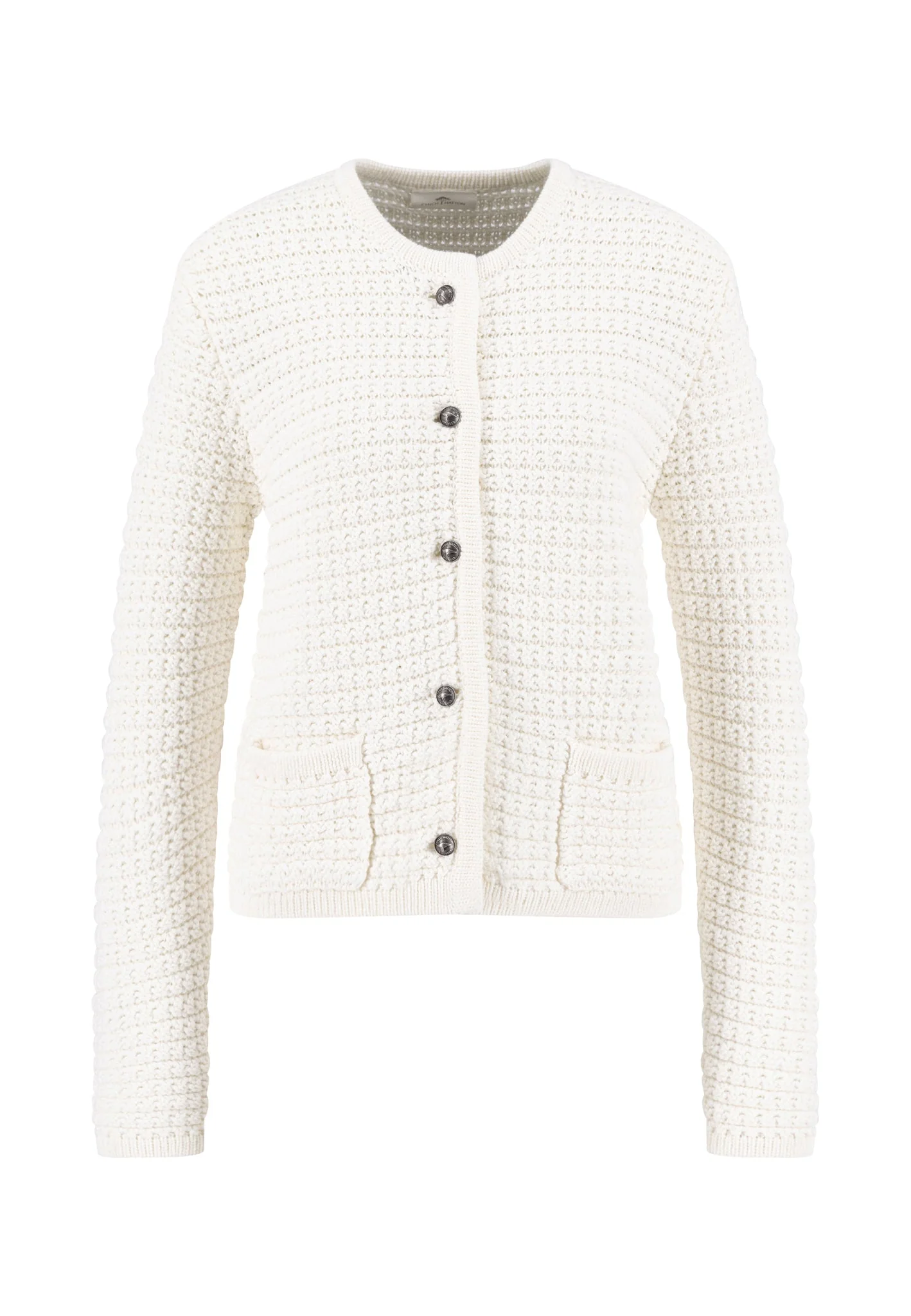 Strickjacke aus Baumwolle mit Strukturstrick und Rundhalsausschnitt - Image 5