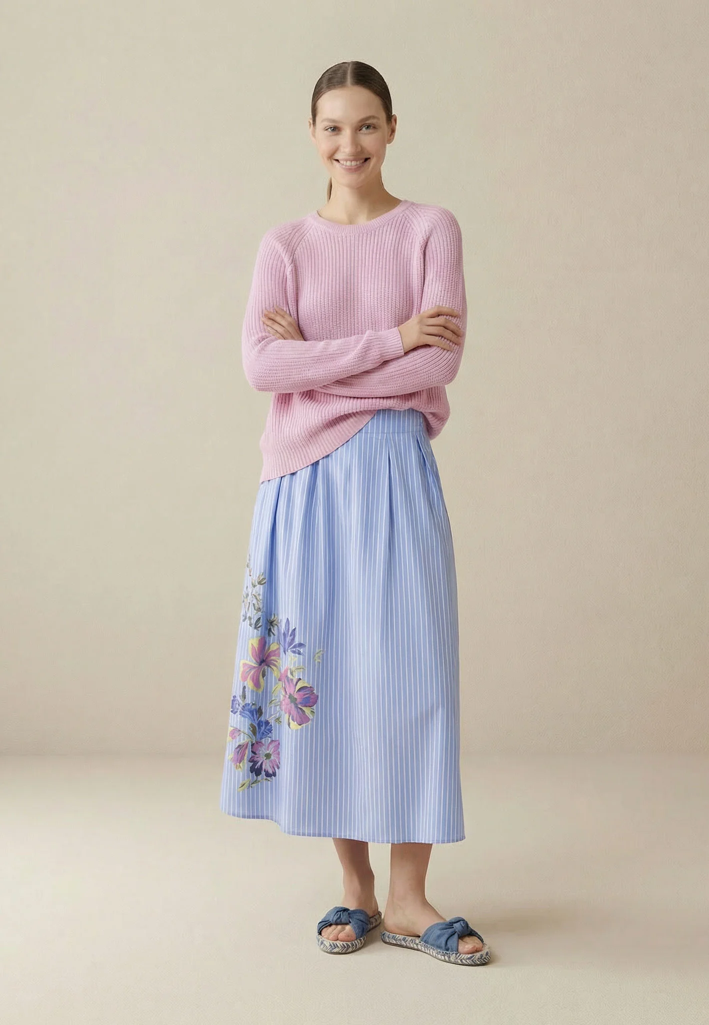 Strickpullover aus Baumwolle mit Rundhalsausschnitt in Rippenstruktur - Image 16