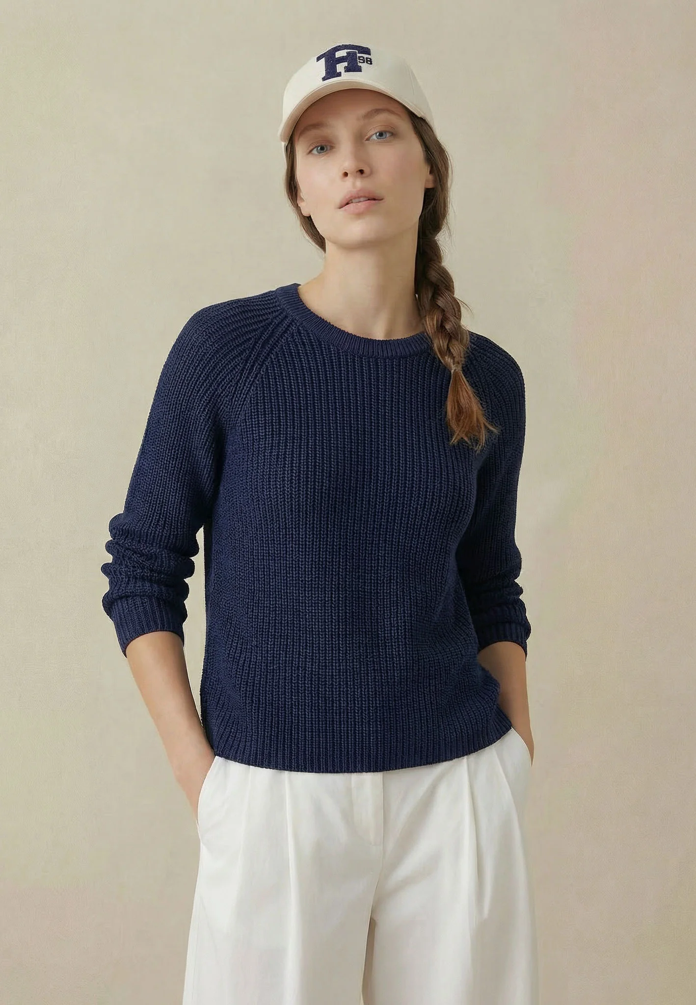 Strickpullover aus Baumwolle mit Rundhalsausschnitt in Rippenstruktur - Image 26