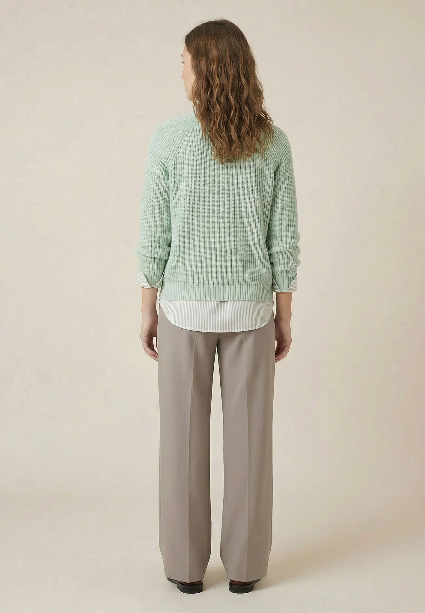 Strickpullover aus Baumwolle mit Rundhalsausschnitt in Rippenstruktur - Image 3