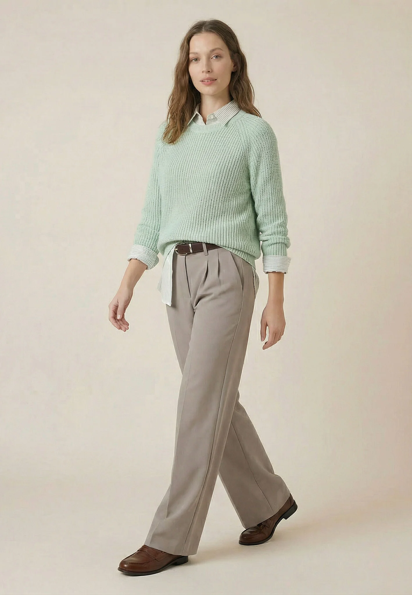 Strickpullover aus Baumwolle mit Rundhalsausschnitt in Rippenstruktur - Image 4