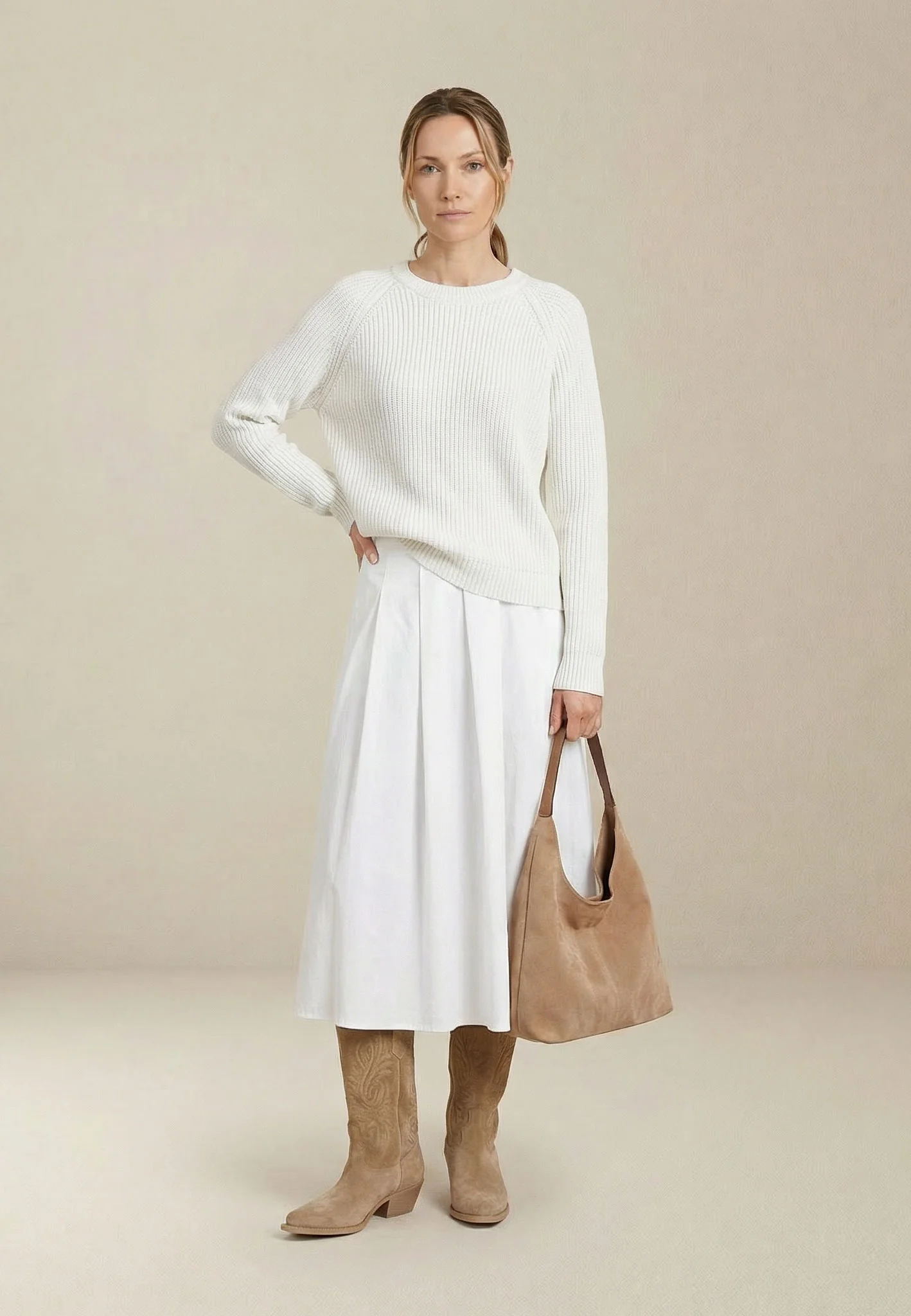 Strickpullover aus Baumwolle mit Rundhalsausschnitt in Rippenstruktur - Image 8