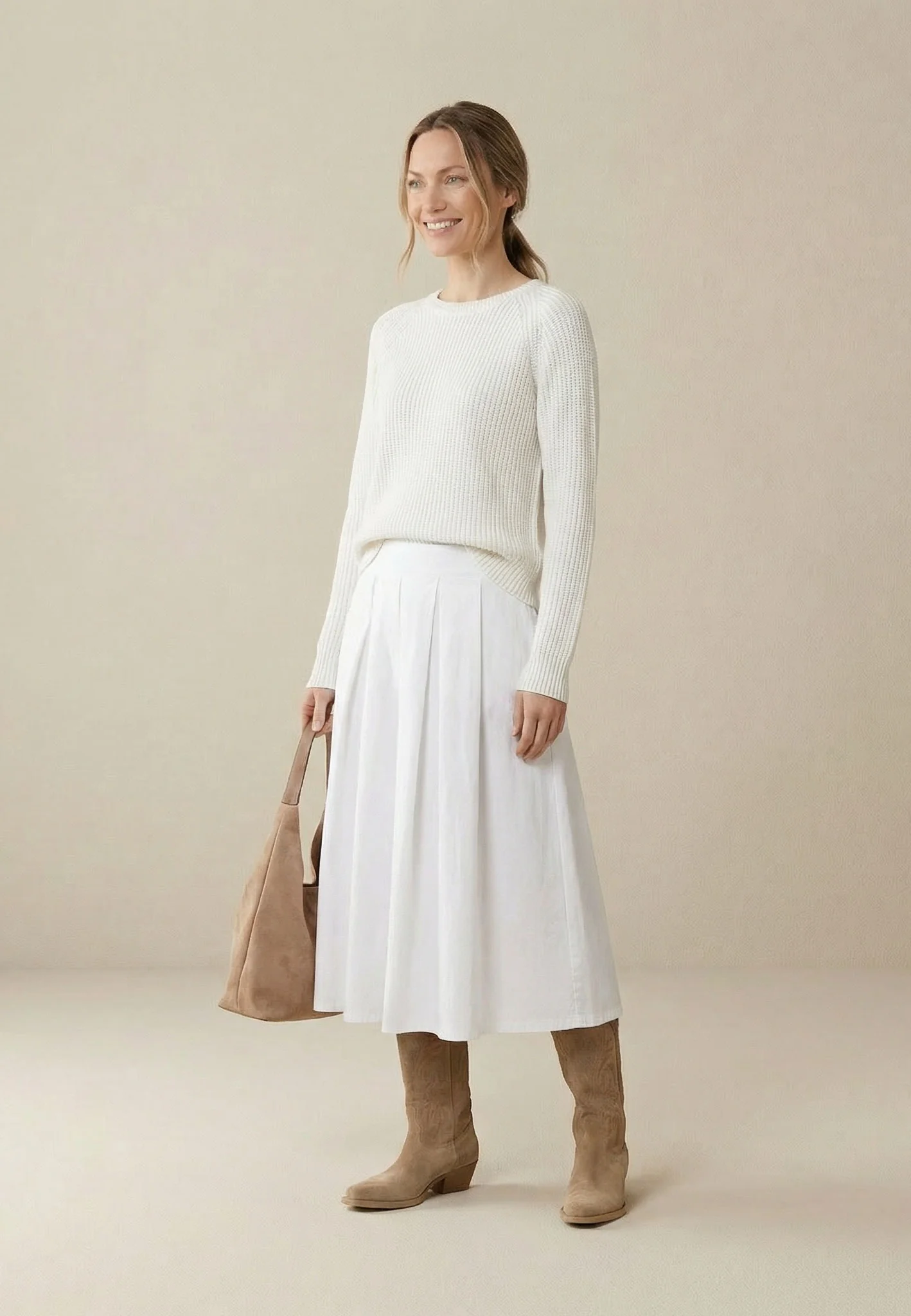 Strickpullover aus Baumwolle mit Rundhalsausschnitt in Rippenstruktur - Image 9